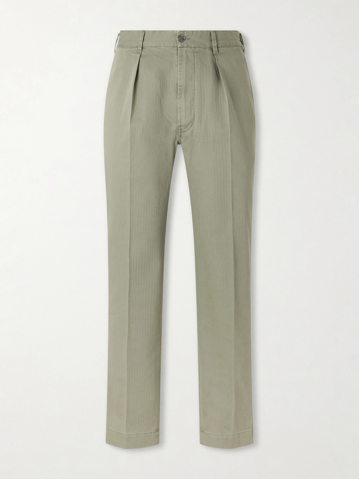 Drake's Games Straight-Leg Herringbone Cotton Suit Trousers - Men