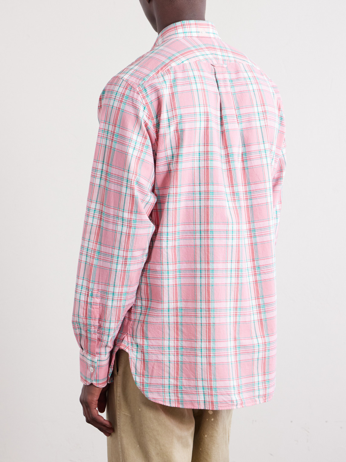  Drake's - Checked Cotton Shirt - Men - Pink - S 