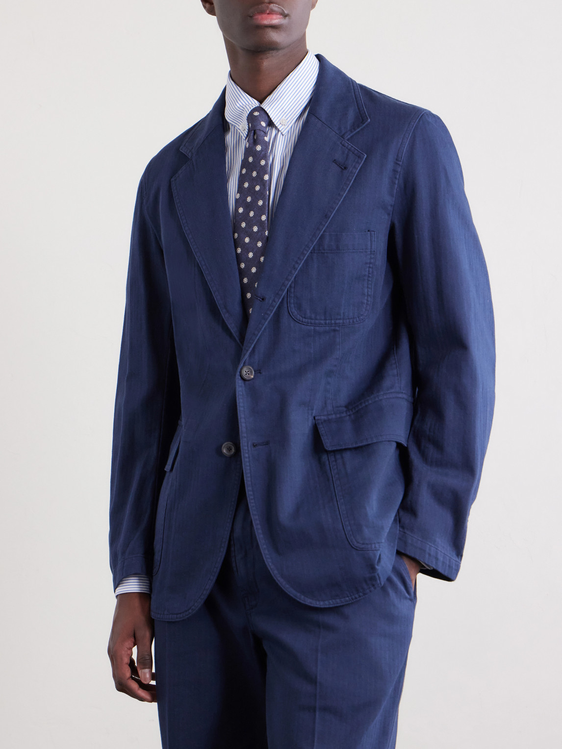 Games Herringbone Cotton Suit Jacket