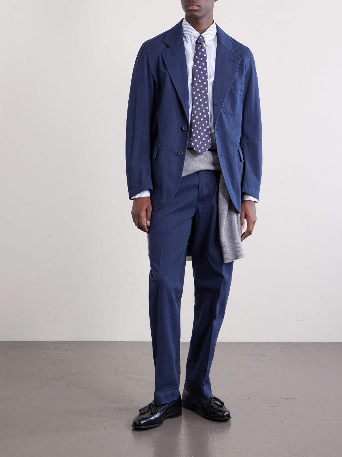 Games Herringbone Cotton Suit Jacket