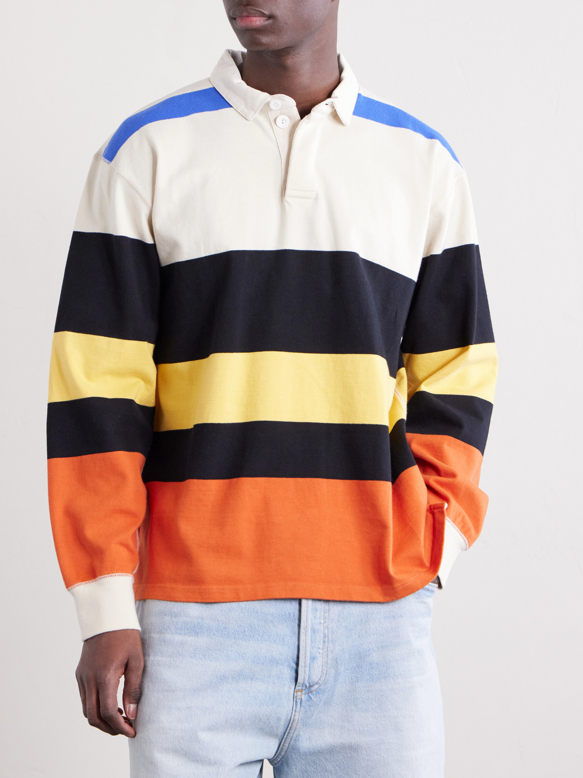  Drake's - Striped Cotton-jersey Rugby Shirt - Men - Multi - Xs 