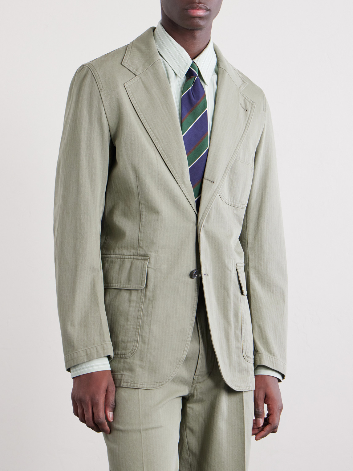 Games Herringbone Cotton Suit Jacket