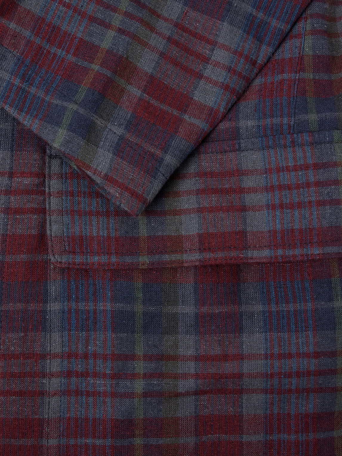 Madras Games Checked Linen-Blend Blazer