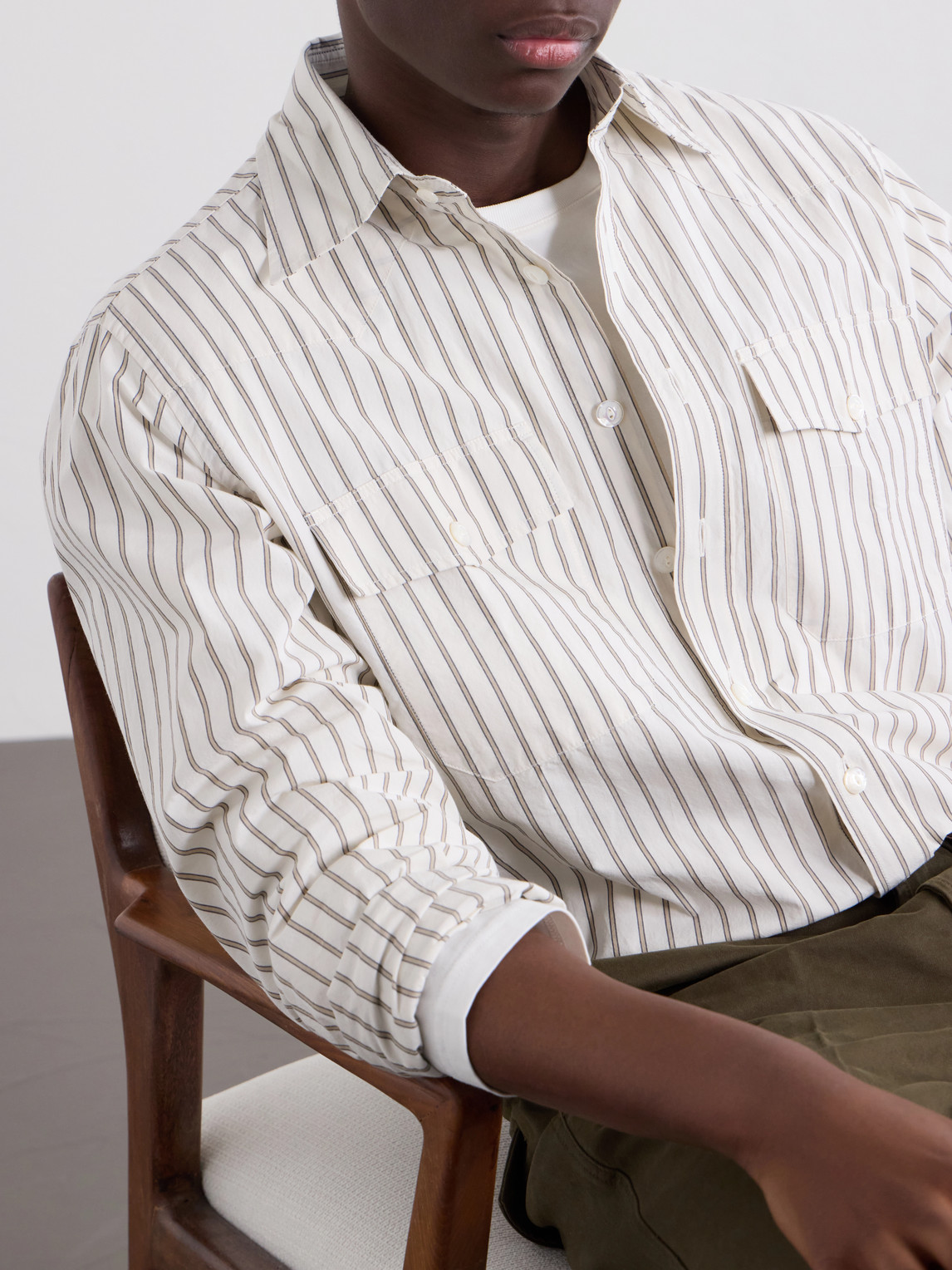 Cotton-Poplin Shirt Striped
