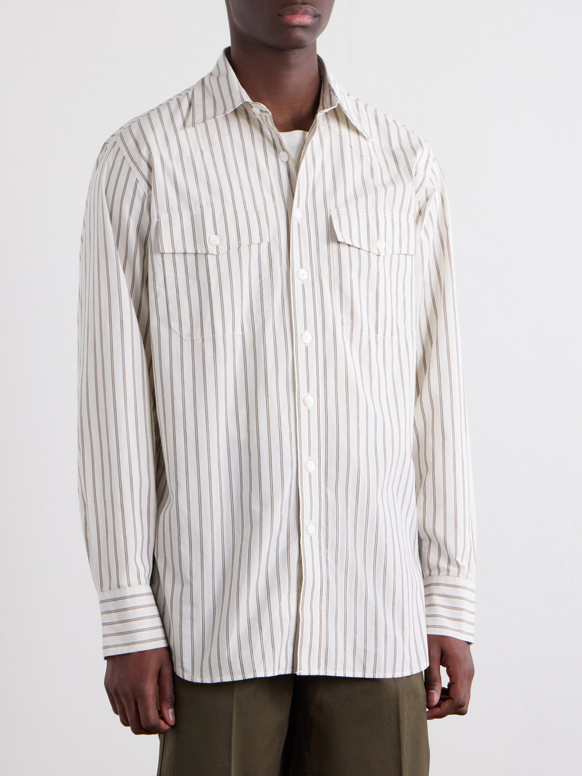 Cotton-Poplin Shirt Striped