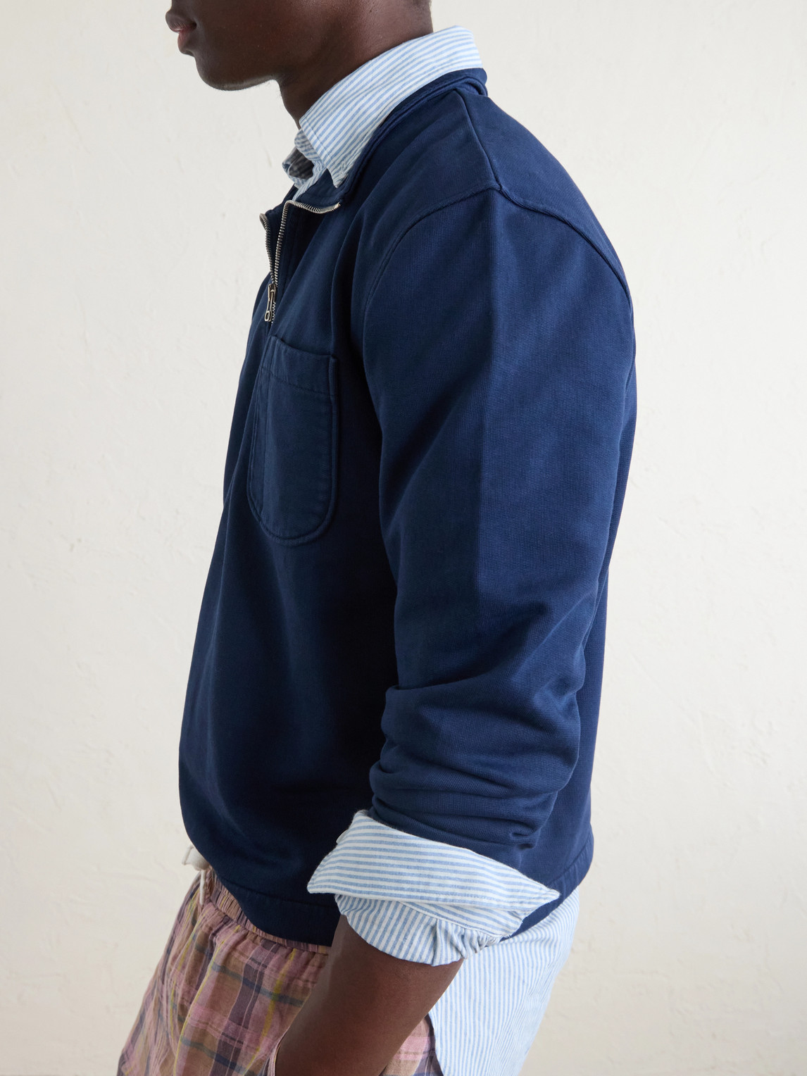 Cotton-Jersey Half-Zip Sweatshirt