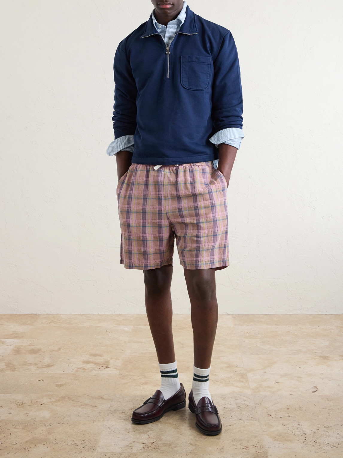 Cotton-Jersey Half-Zip Sweatshirt