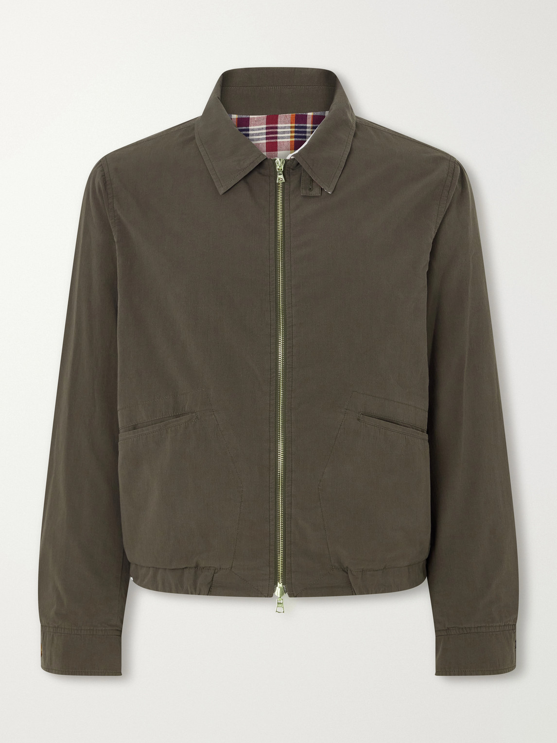 Drake's Cotton-twill Jacket In Green
