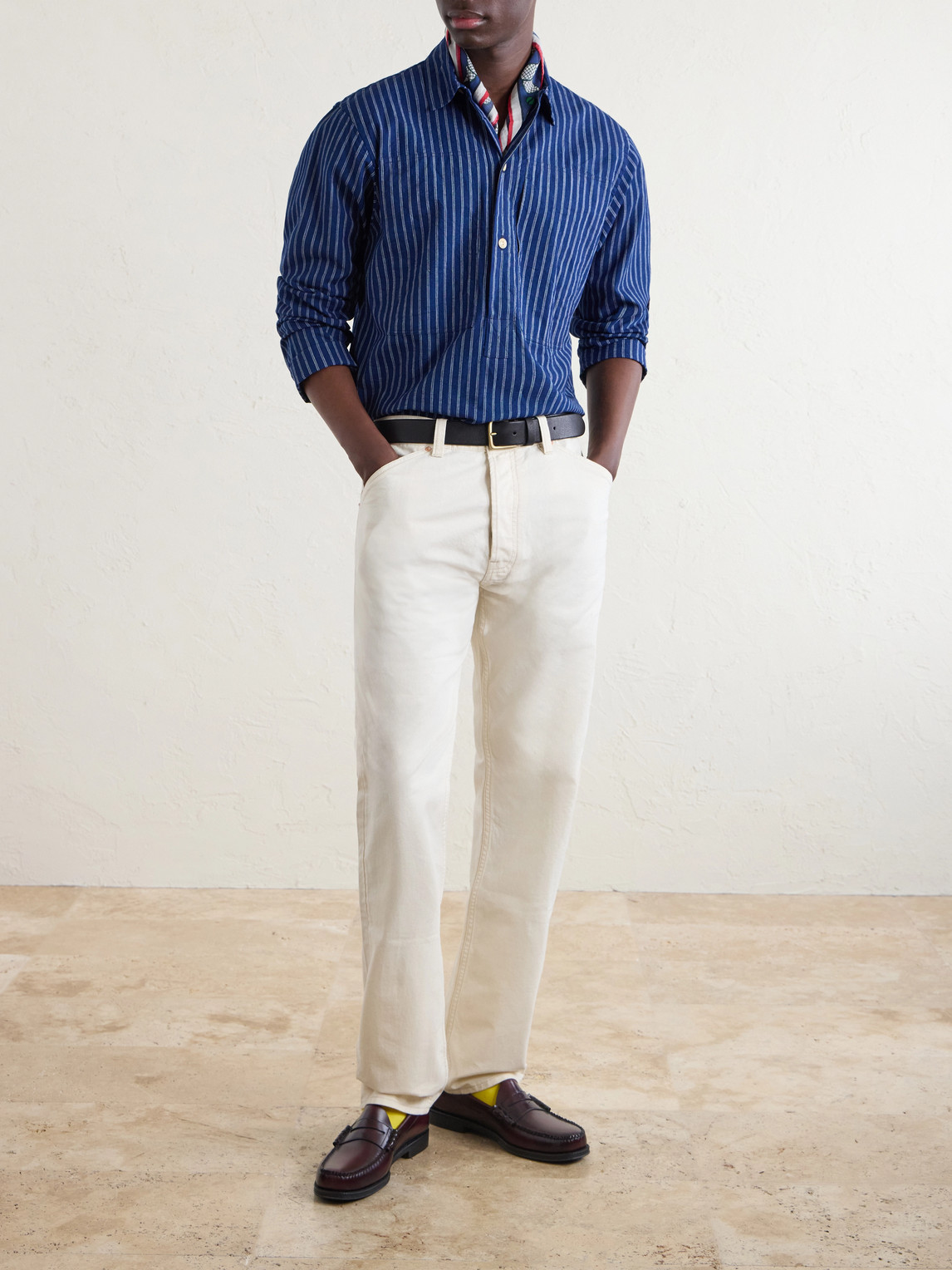 Striped Cotton Polo Shirt
