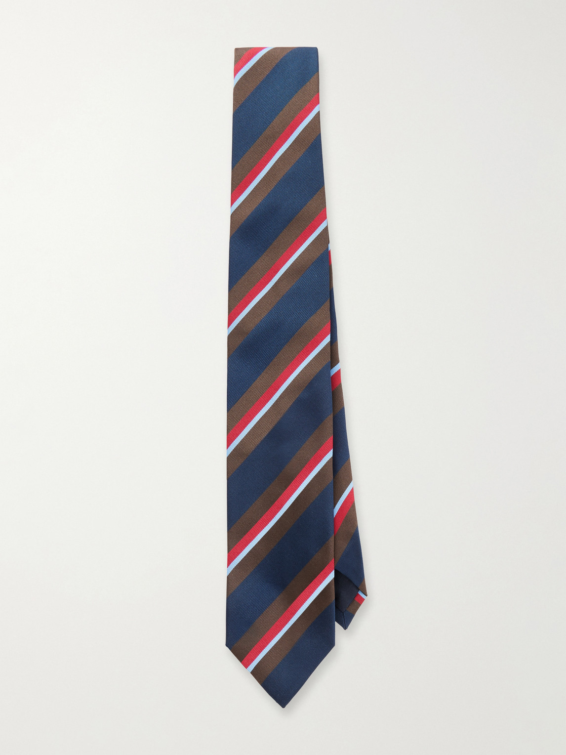 Drake's 7cm Striped Silk and Cotton-Blend Tie - Men