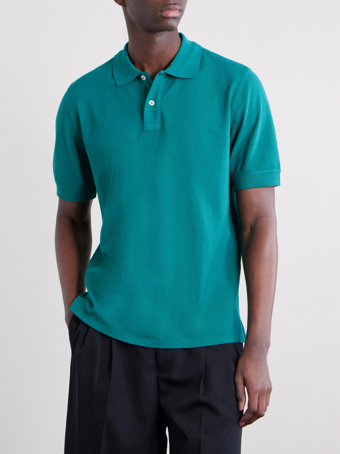 Garment-Dyed Cotton-Piqué Polo Shirt