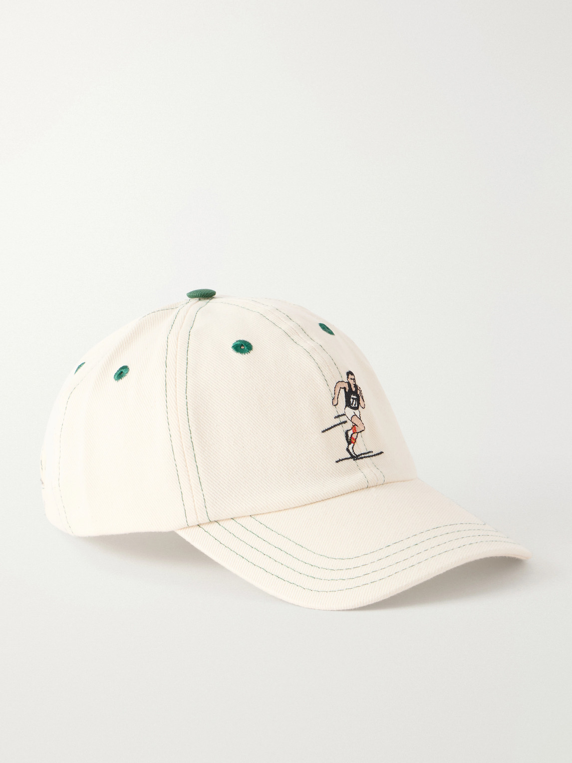 Drake's Embroidered Cotton-twill Cap In Neutrals