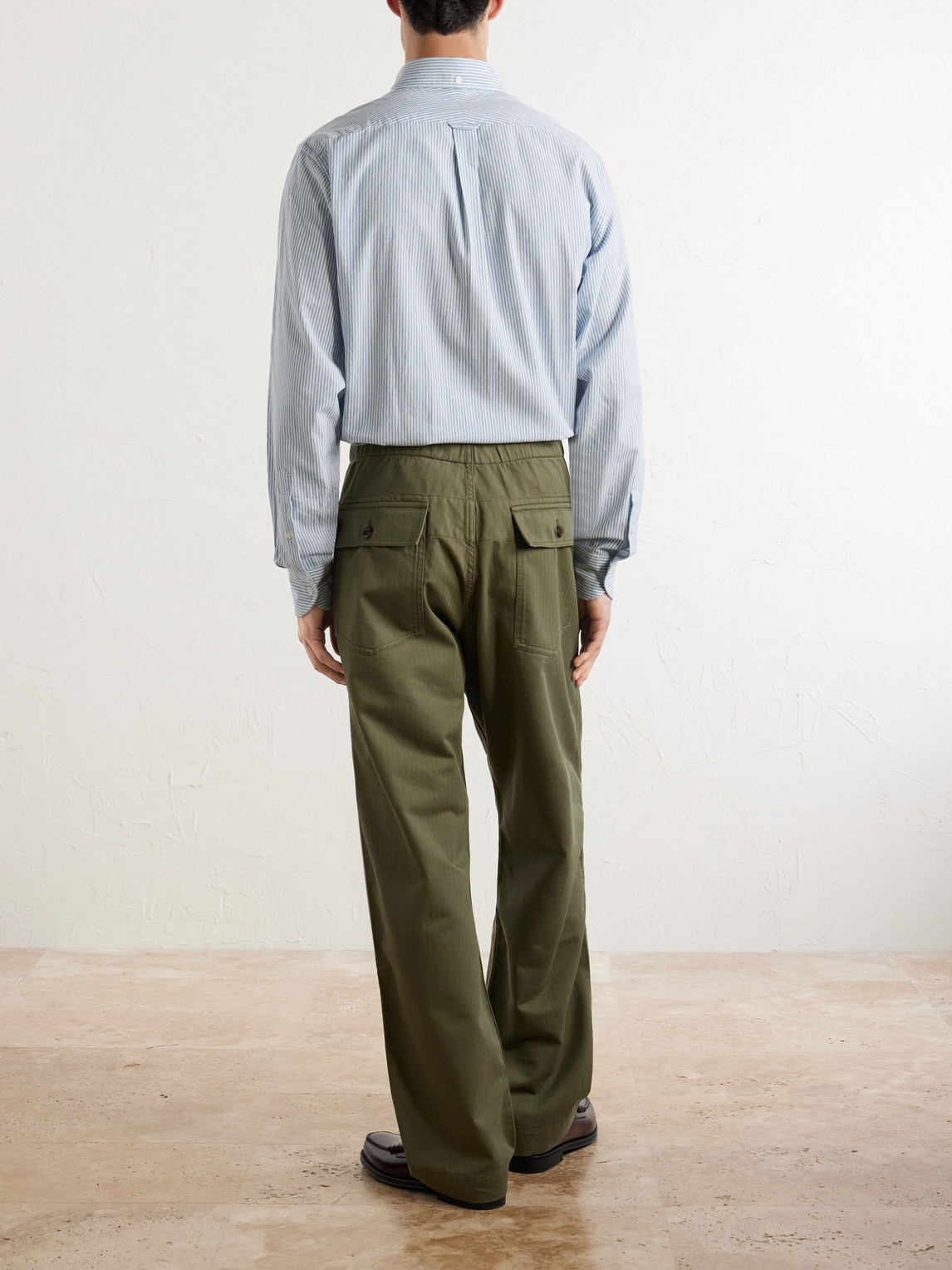 Straight-Leg Cotton-Blend Cargo Trousers