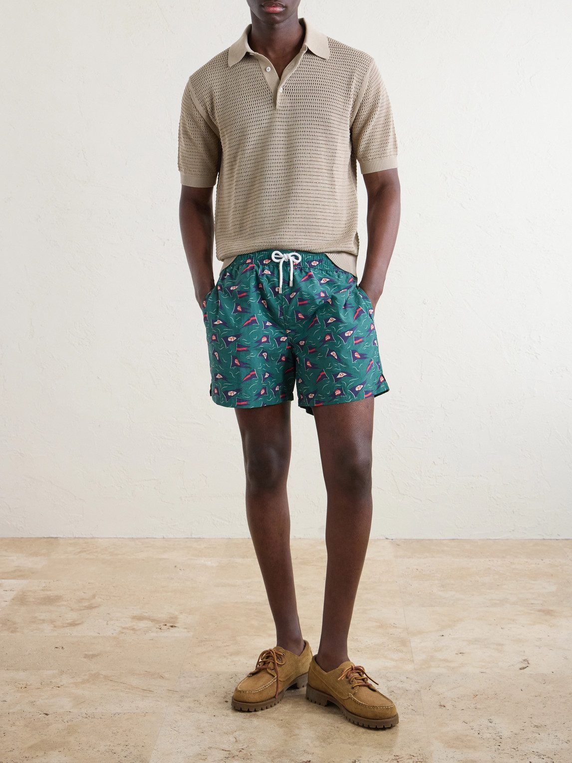 Drake's Mesh-Knit Cotton Polo Shirt - Men | Thumbnail 2 Drake's Mesh-Knit Cotton Polo Shirt - Men | Thumbnail 2