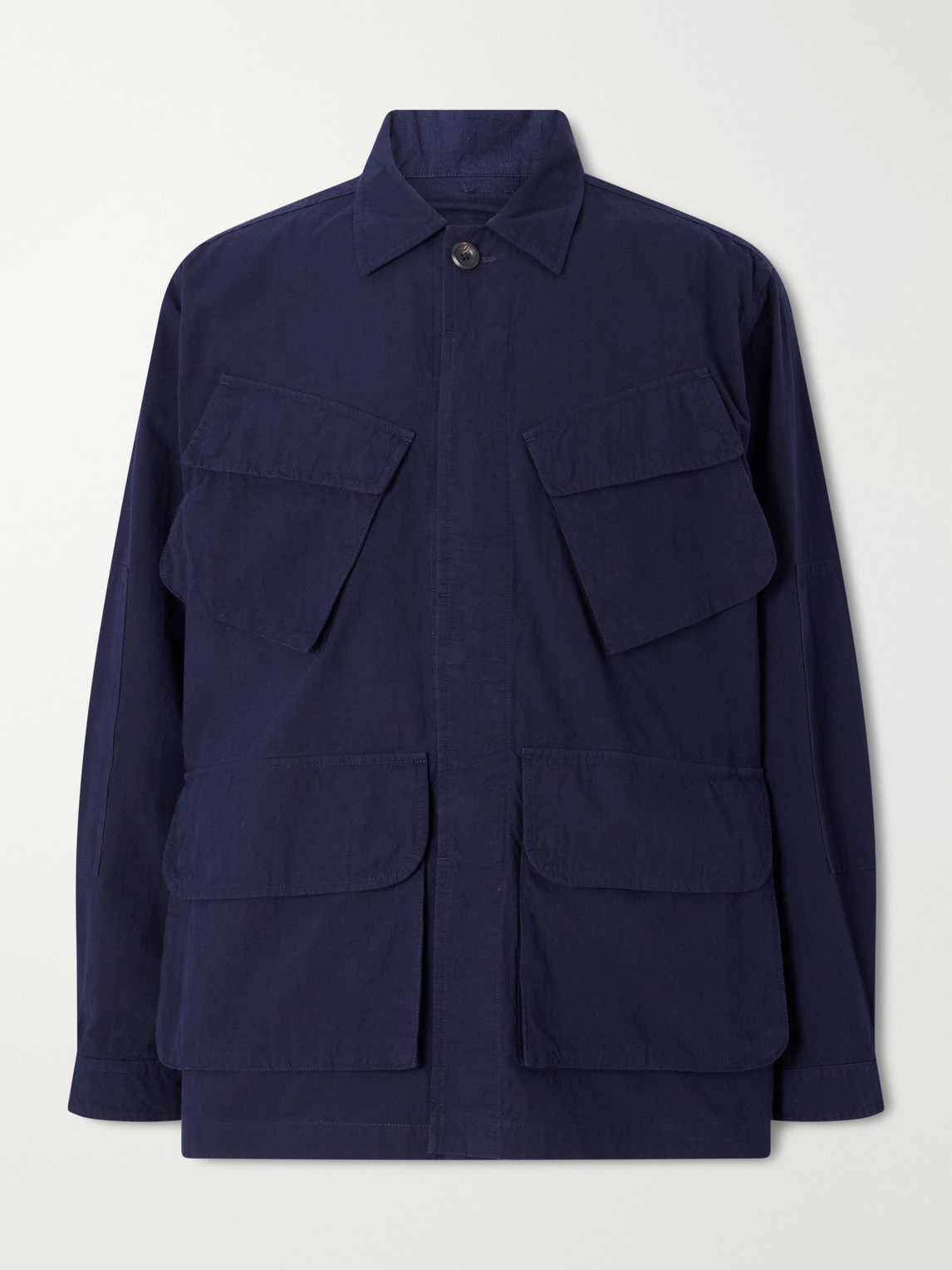 Drake's Jungle Cotton-ripstop Overshirt In Blue