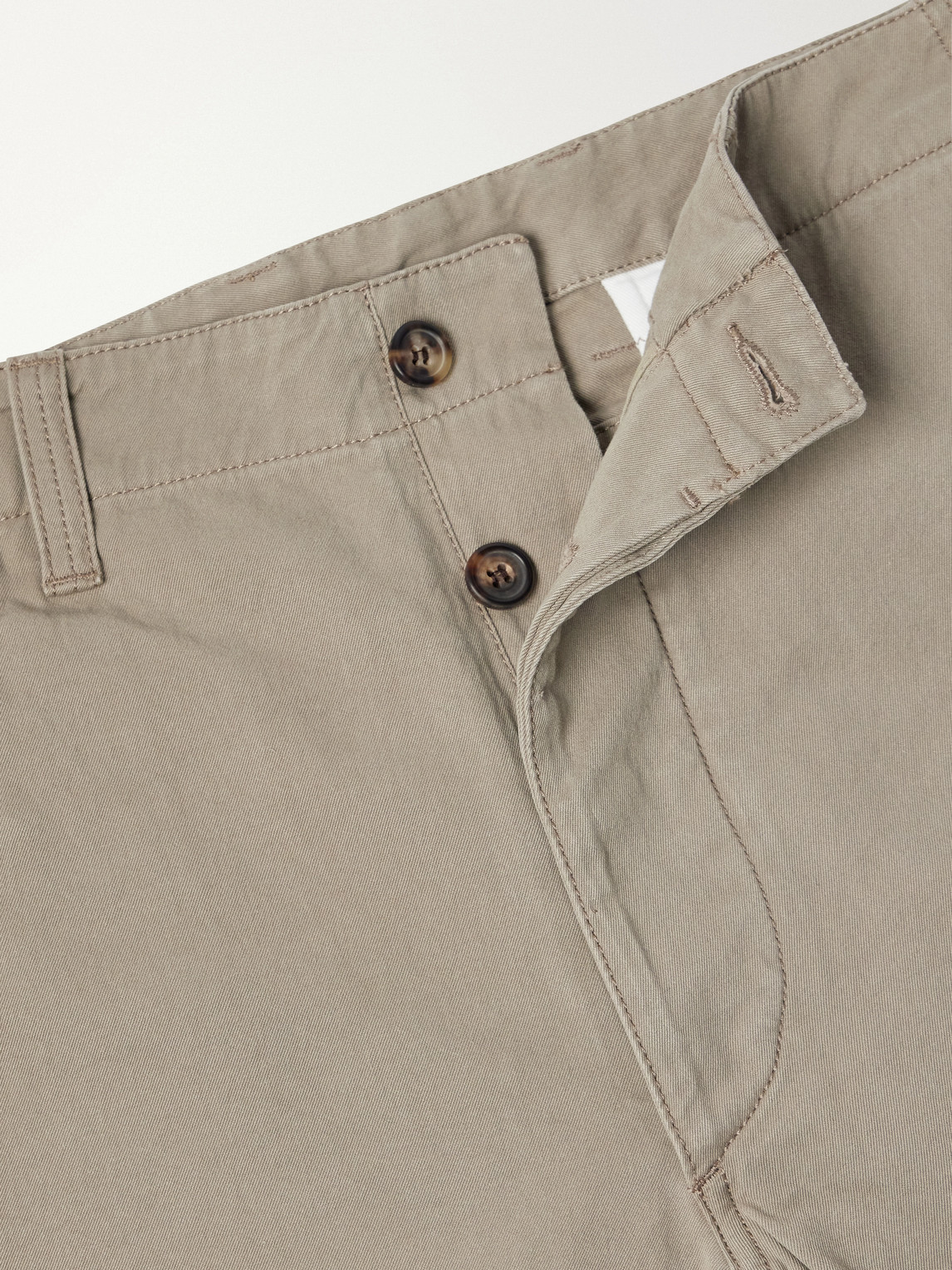 Wide-Leg Cotton-Twill Chinos
