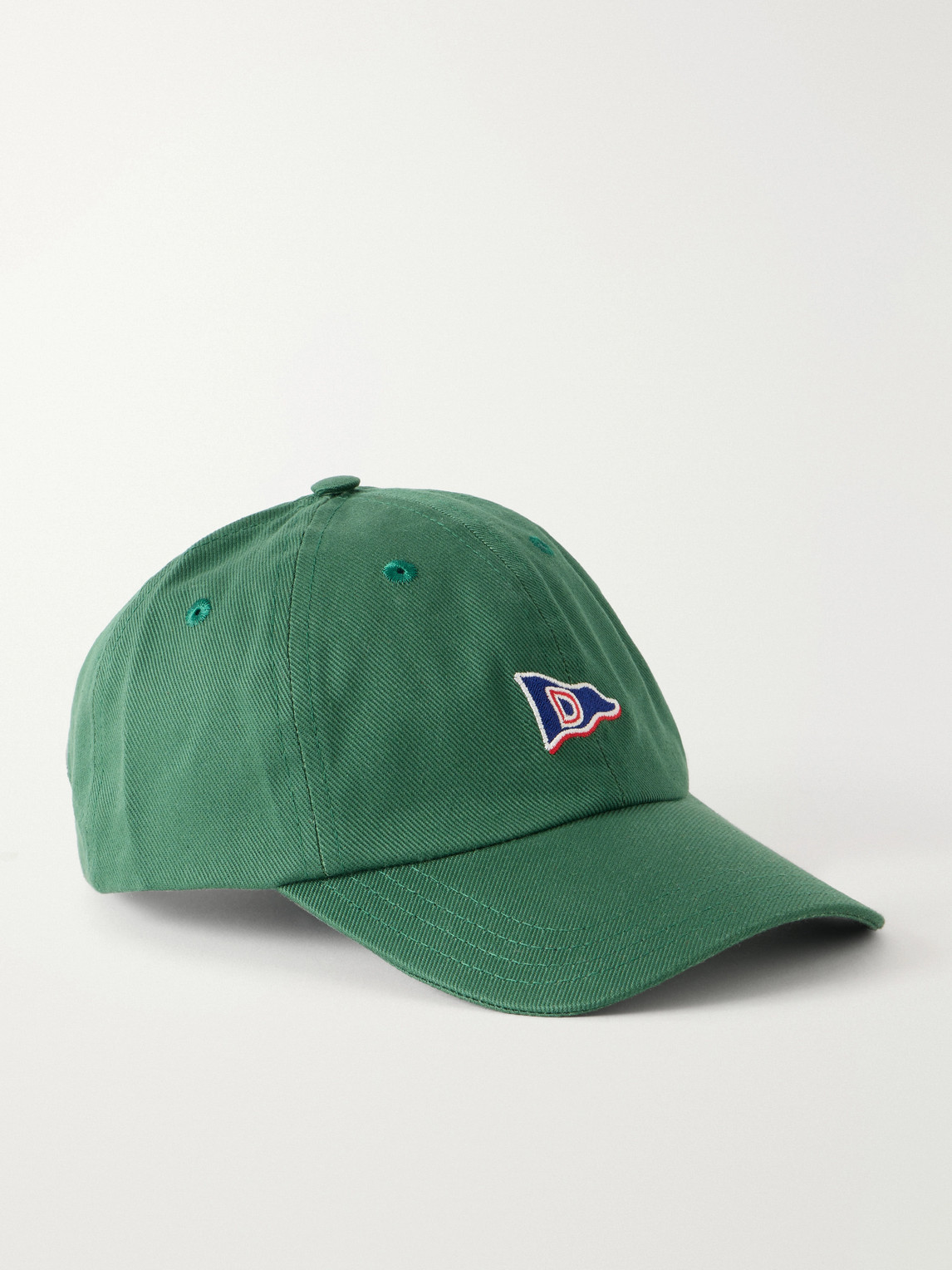 Drake's Embroidered Cotton-twill Cap In Green