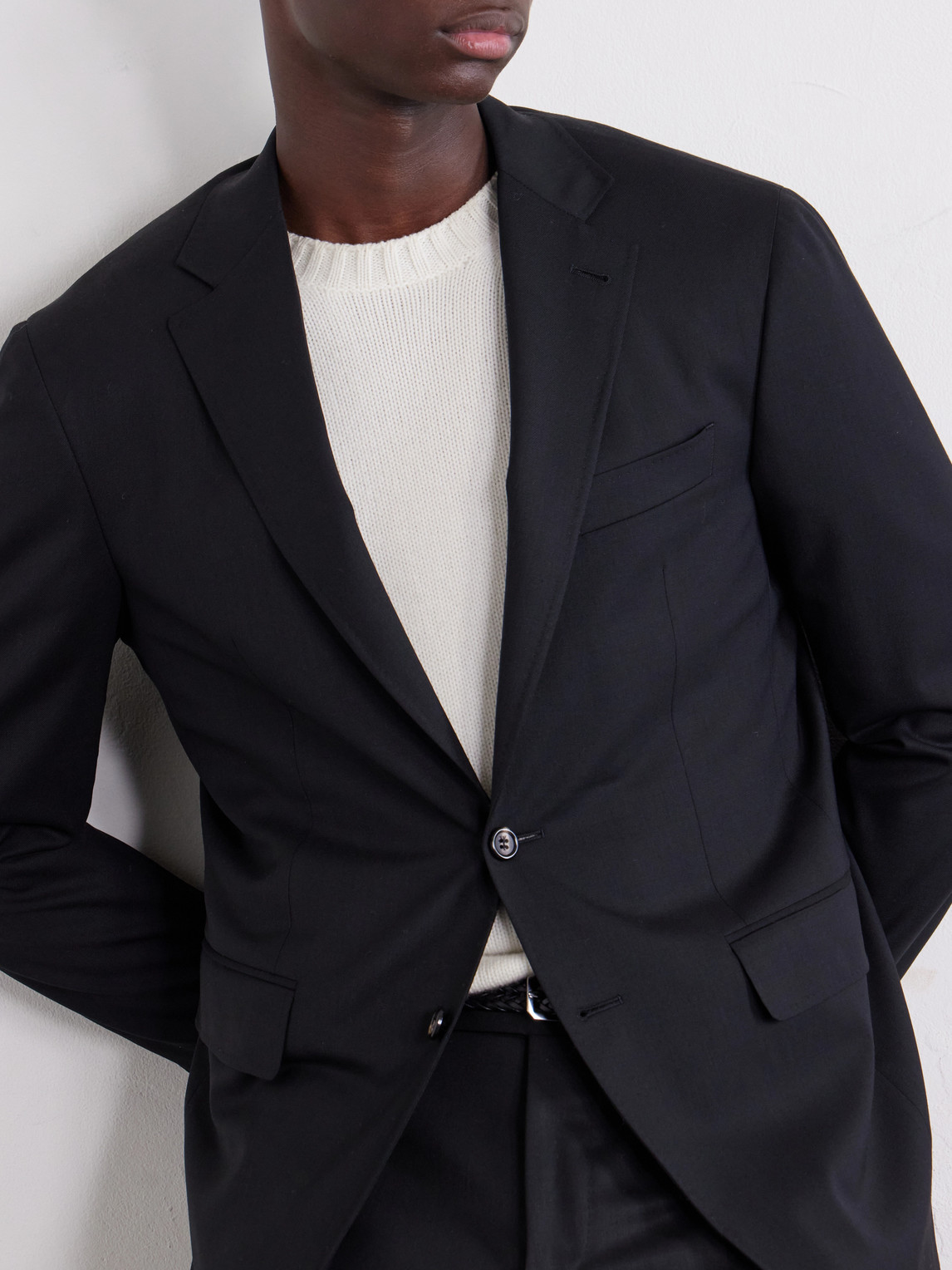 Kei Wool-Blend Twill Suit Jacket