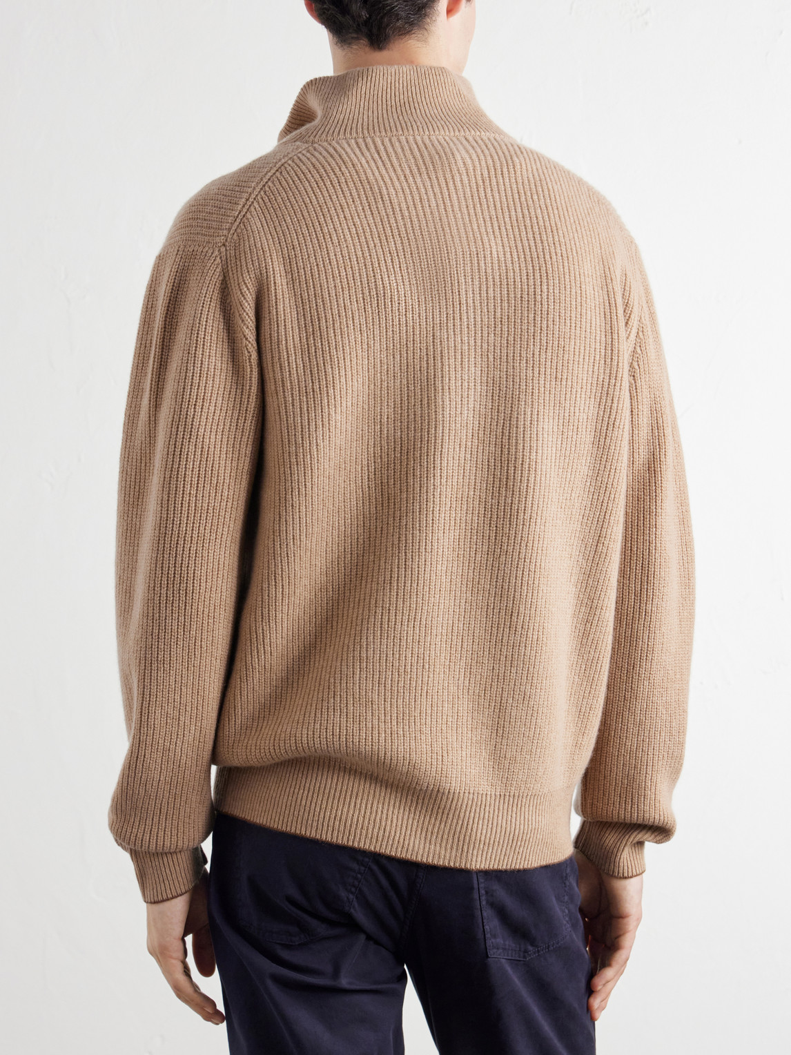 And Cashmere-Blend Zip-Up Sweater