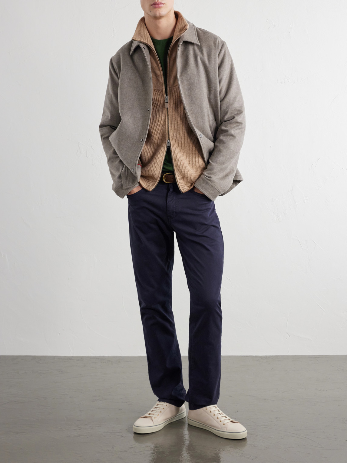 And Cashmere-Blend Zip-Up Sweater