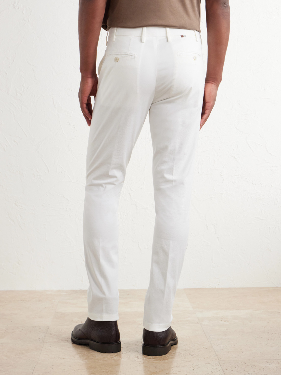 Tapered Stretch Cotton-Twill Trousers