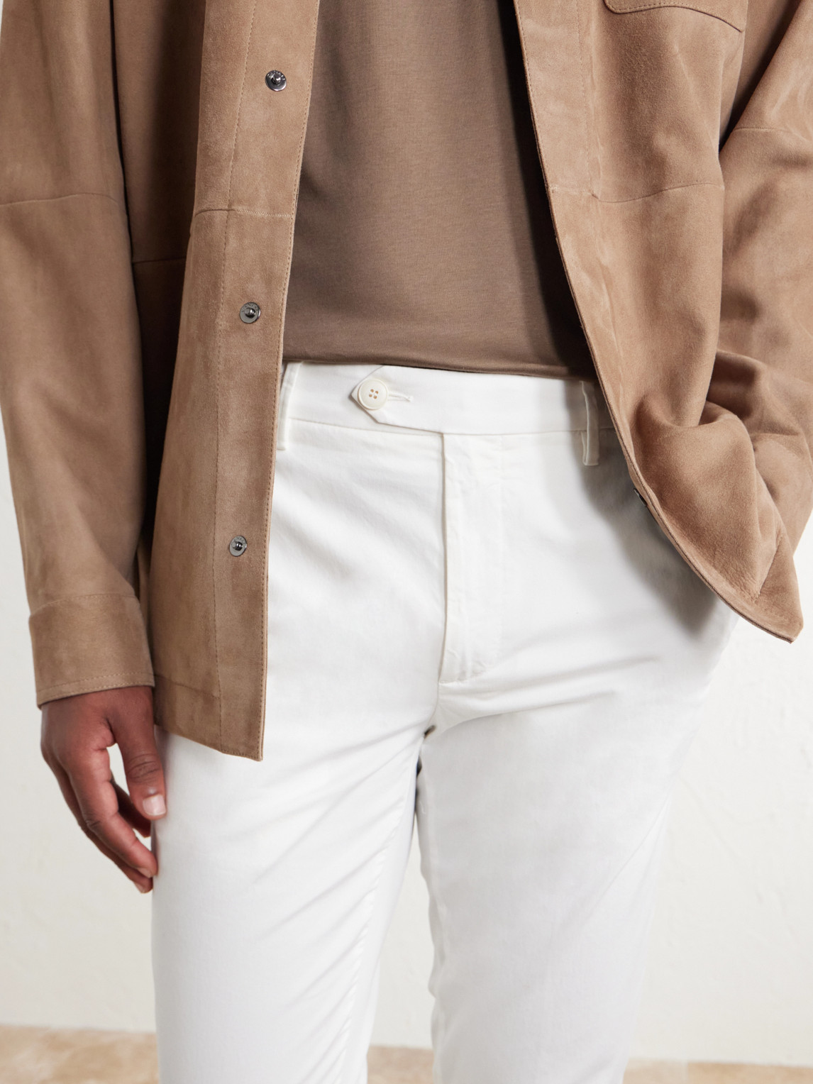 Tapered Stretch Cotton-Twill Trousers