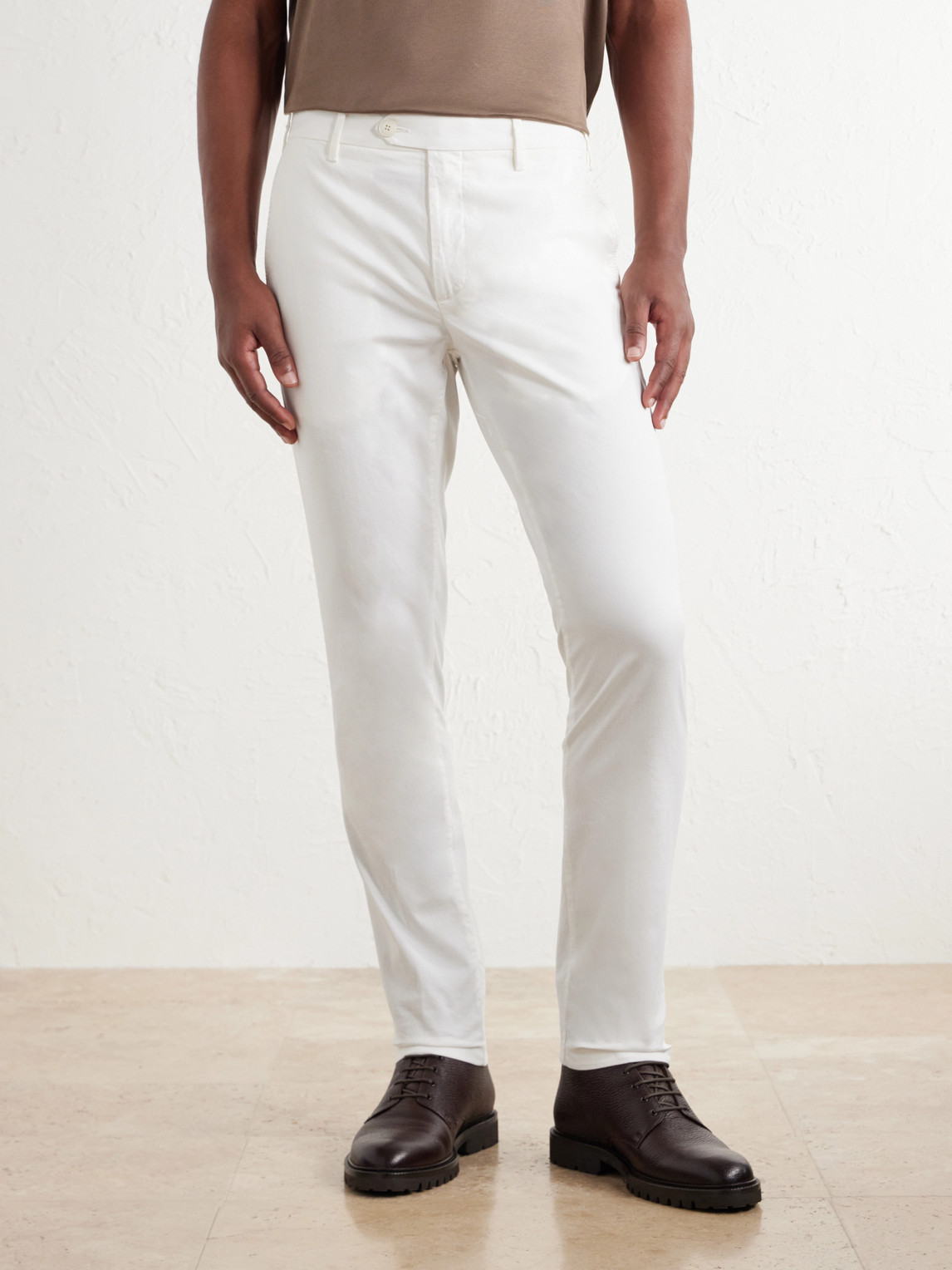 Tapered Stretch Cotton-Twill Trousers