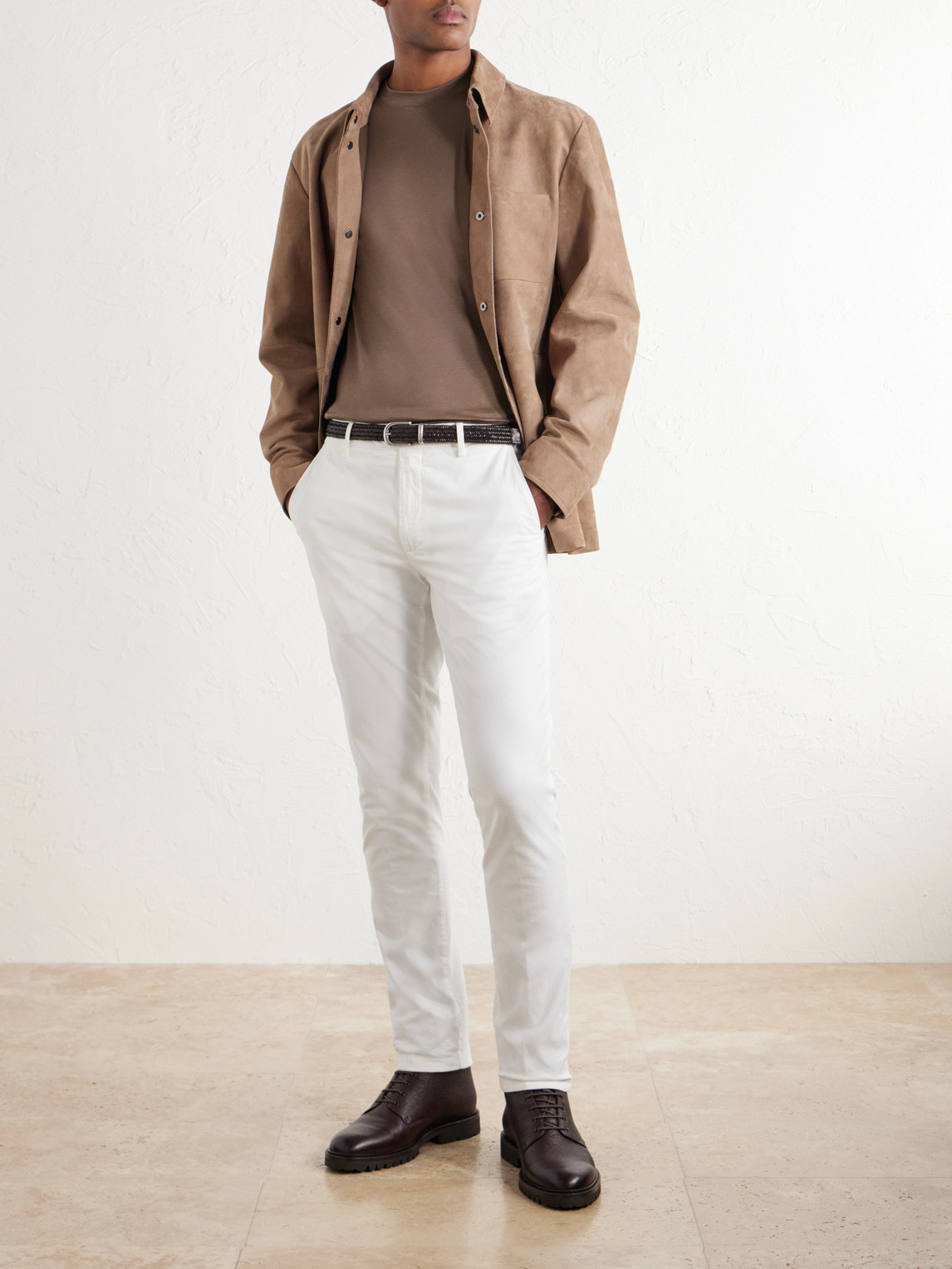 Tapered Stretch Cotton-Twill Trousers
