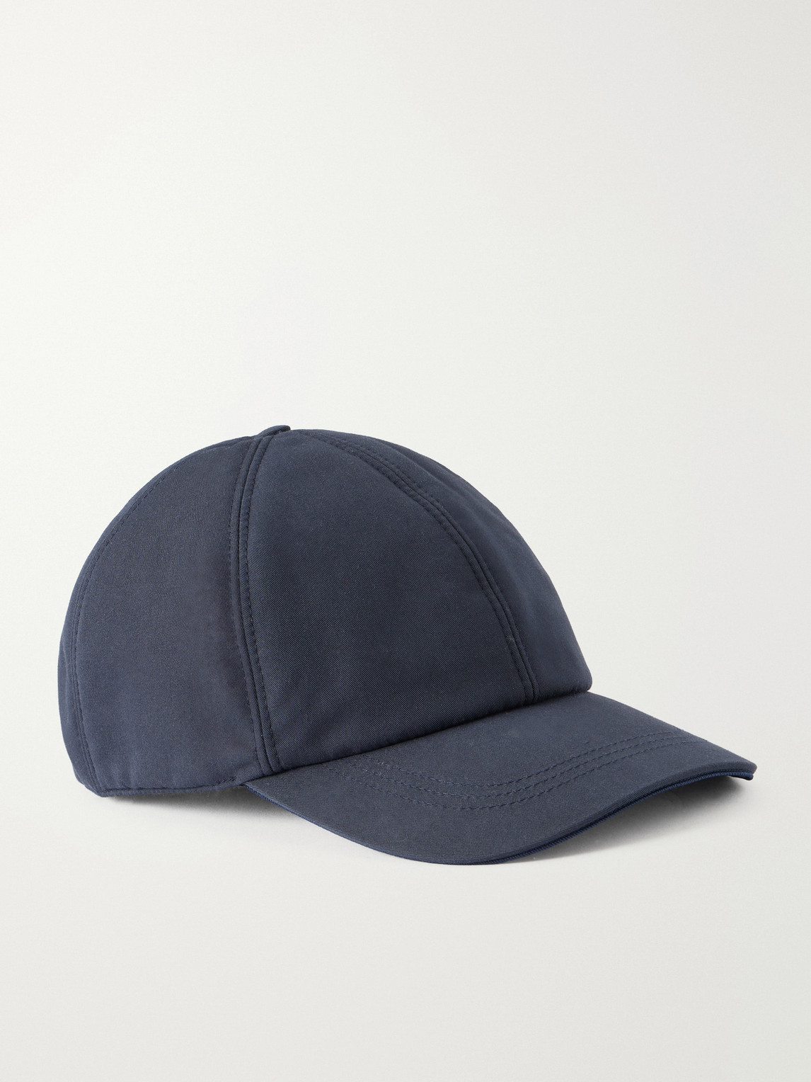 Canali Logo-appliqué Cotton-blend Cap In Blue