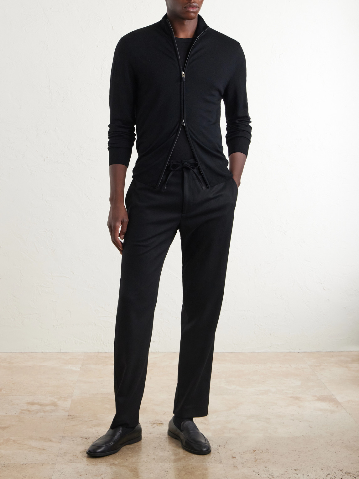 Wool Zip-Up Sweater