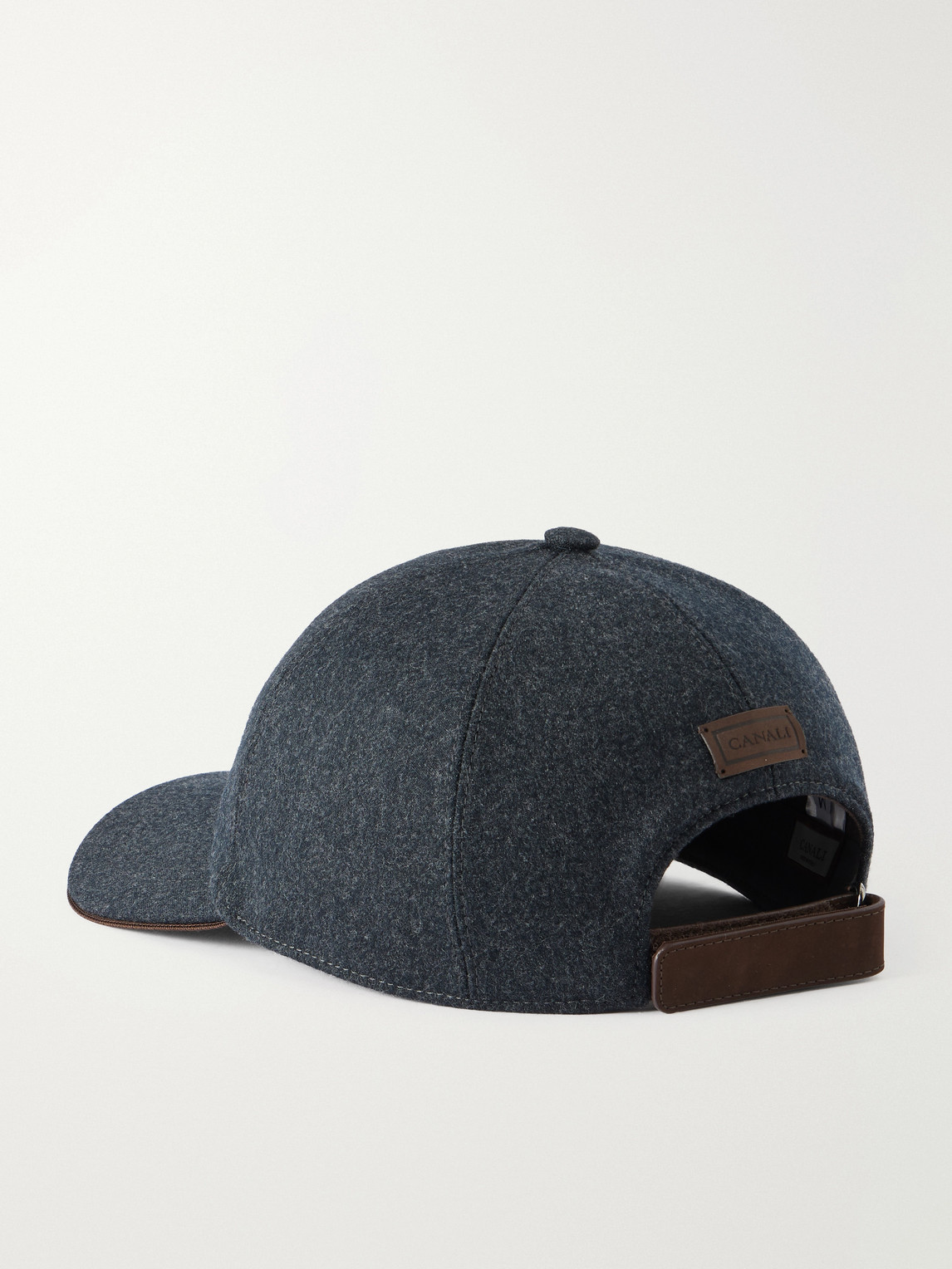Canali Logo-appliquéd Wool Cap In Gray