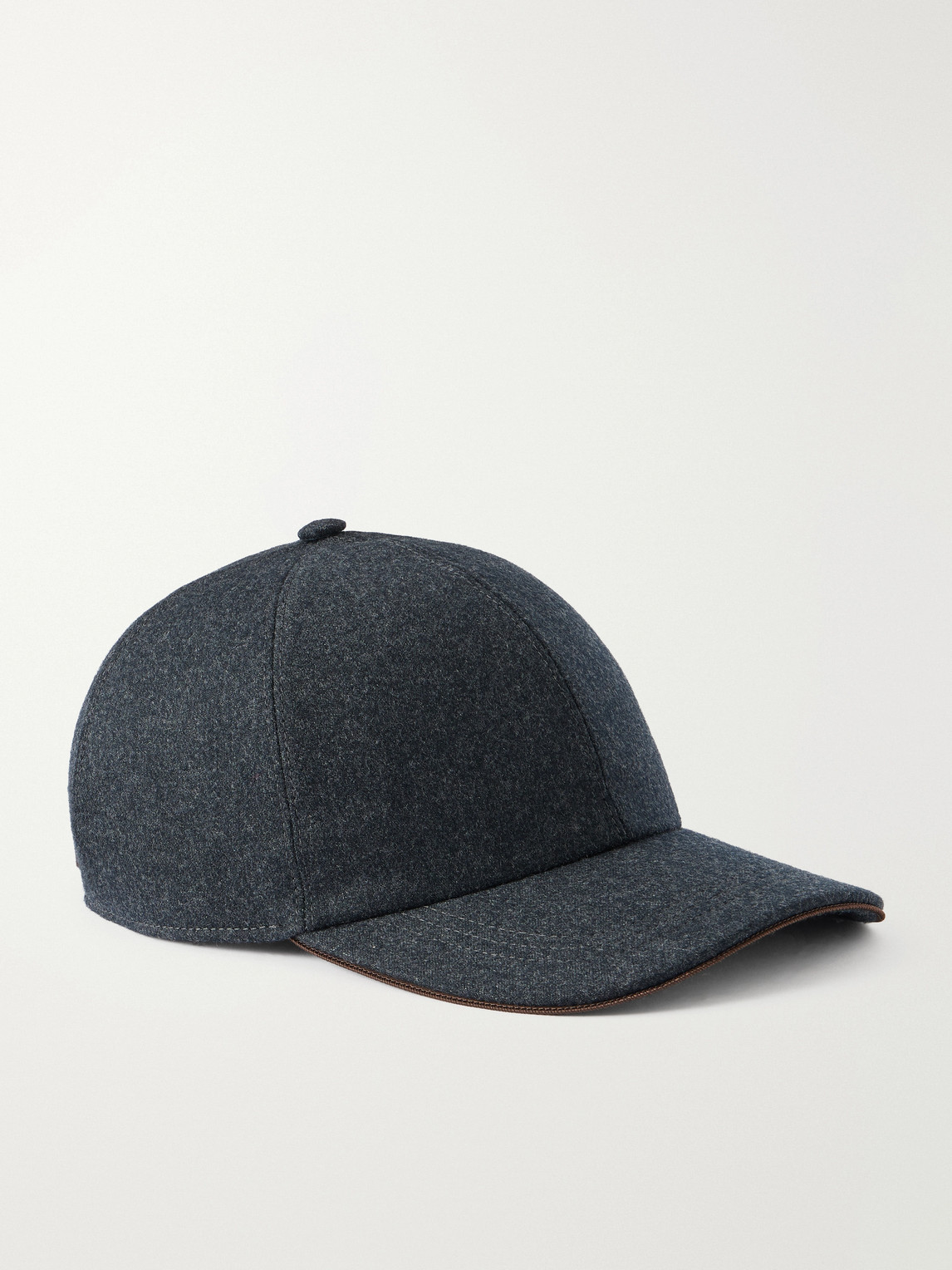 Canali Logo-appliquéd Wool Cap In Gray