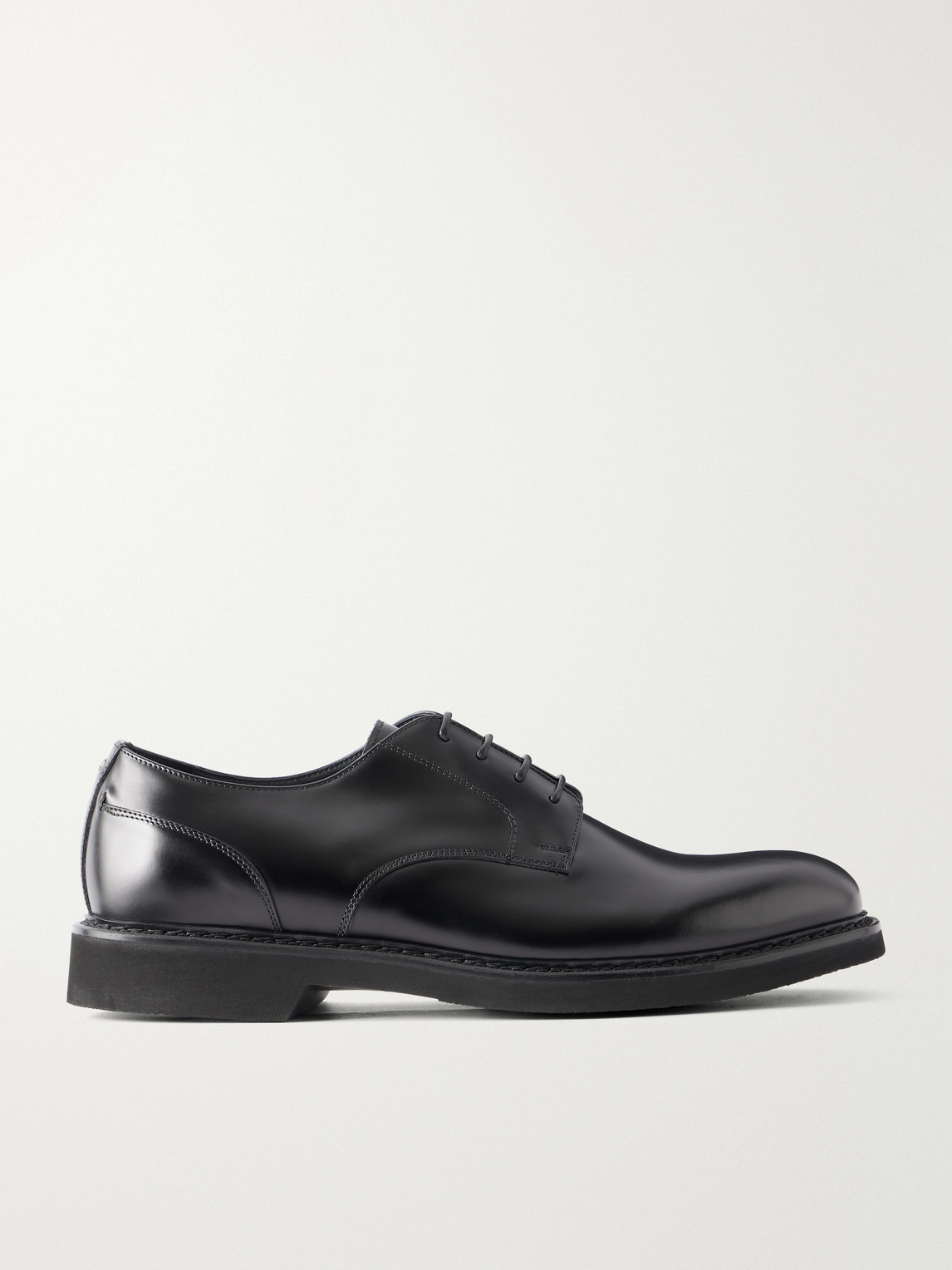 Canali Leather Derby Shoes In Black