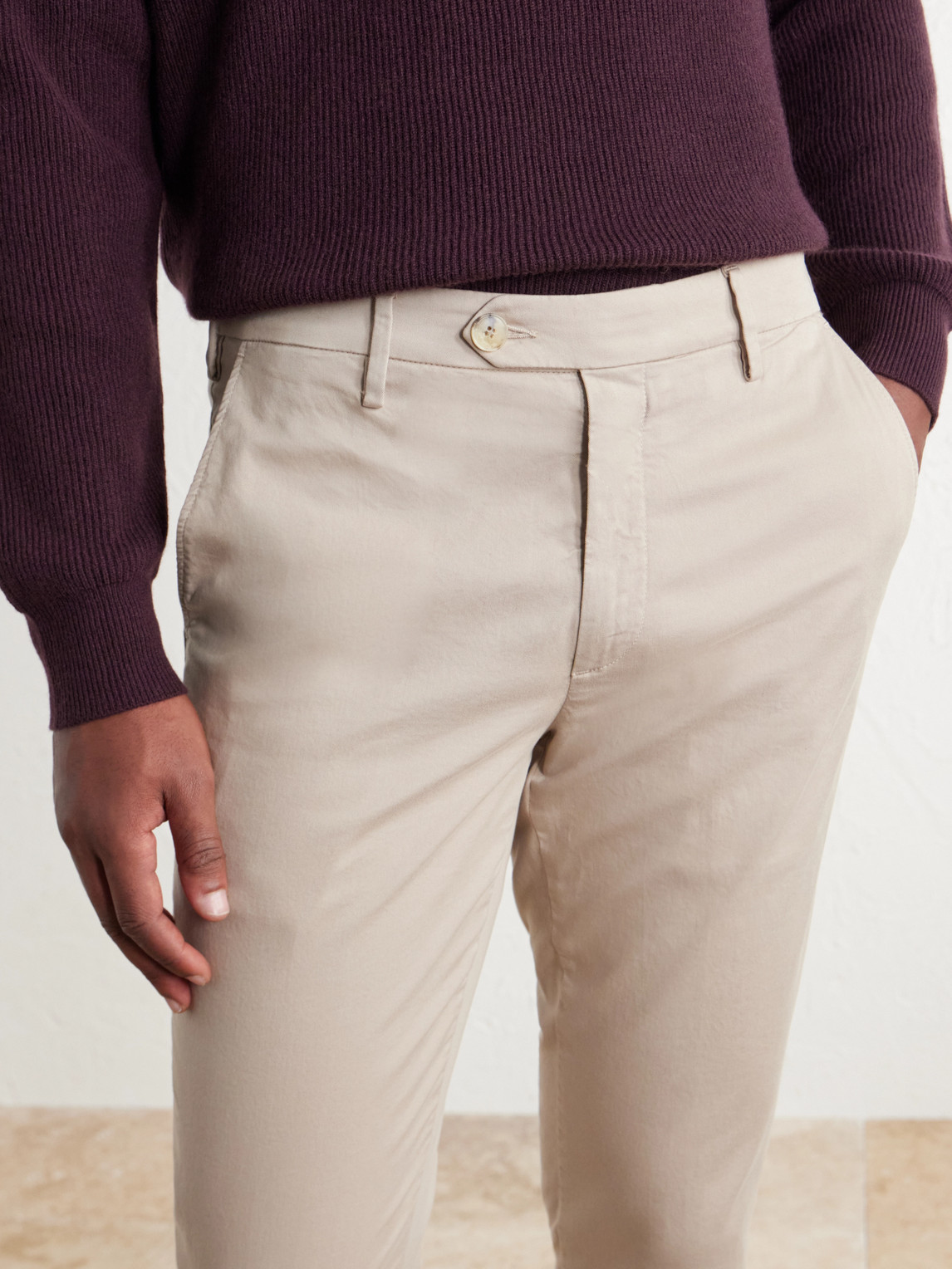Tapered Stretch Cotton-Twill Trousers