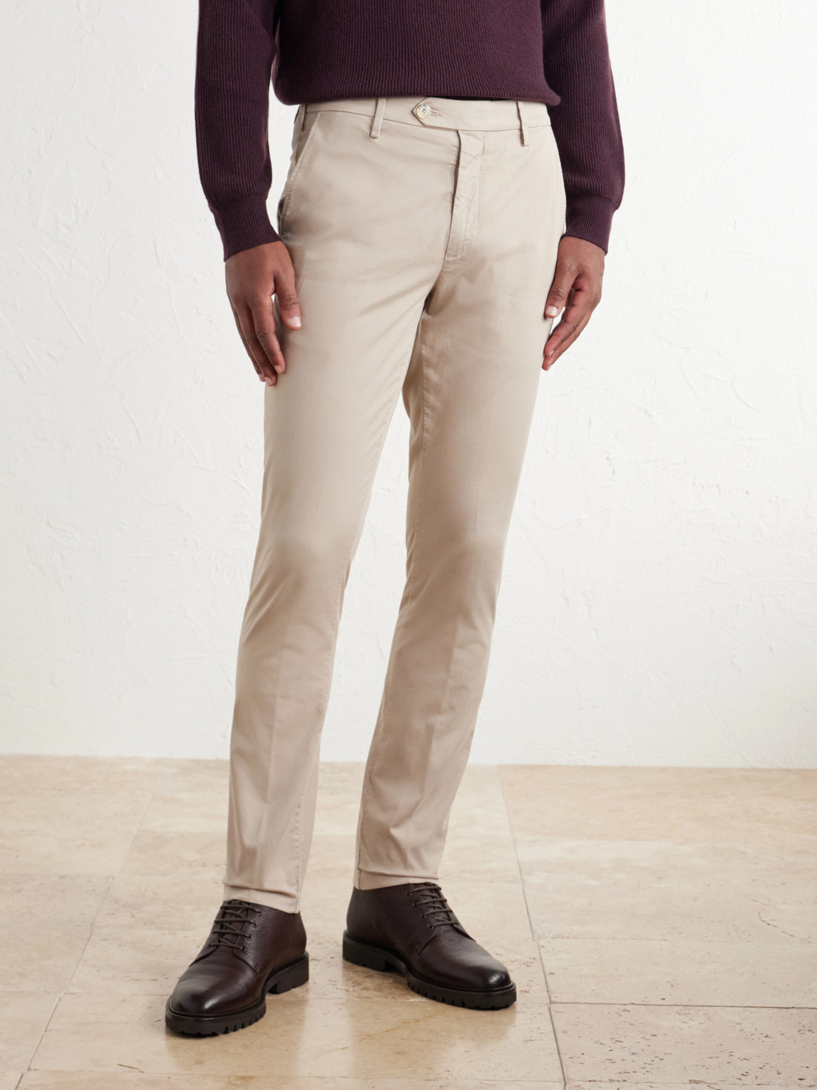 Tapered Stretch Cotton-Twill Trousers