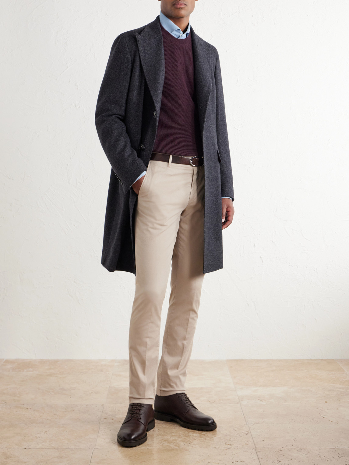 Tapered Stretch Cotton-Twill Trousers