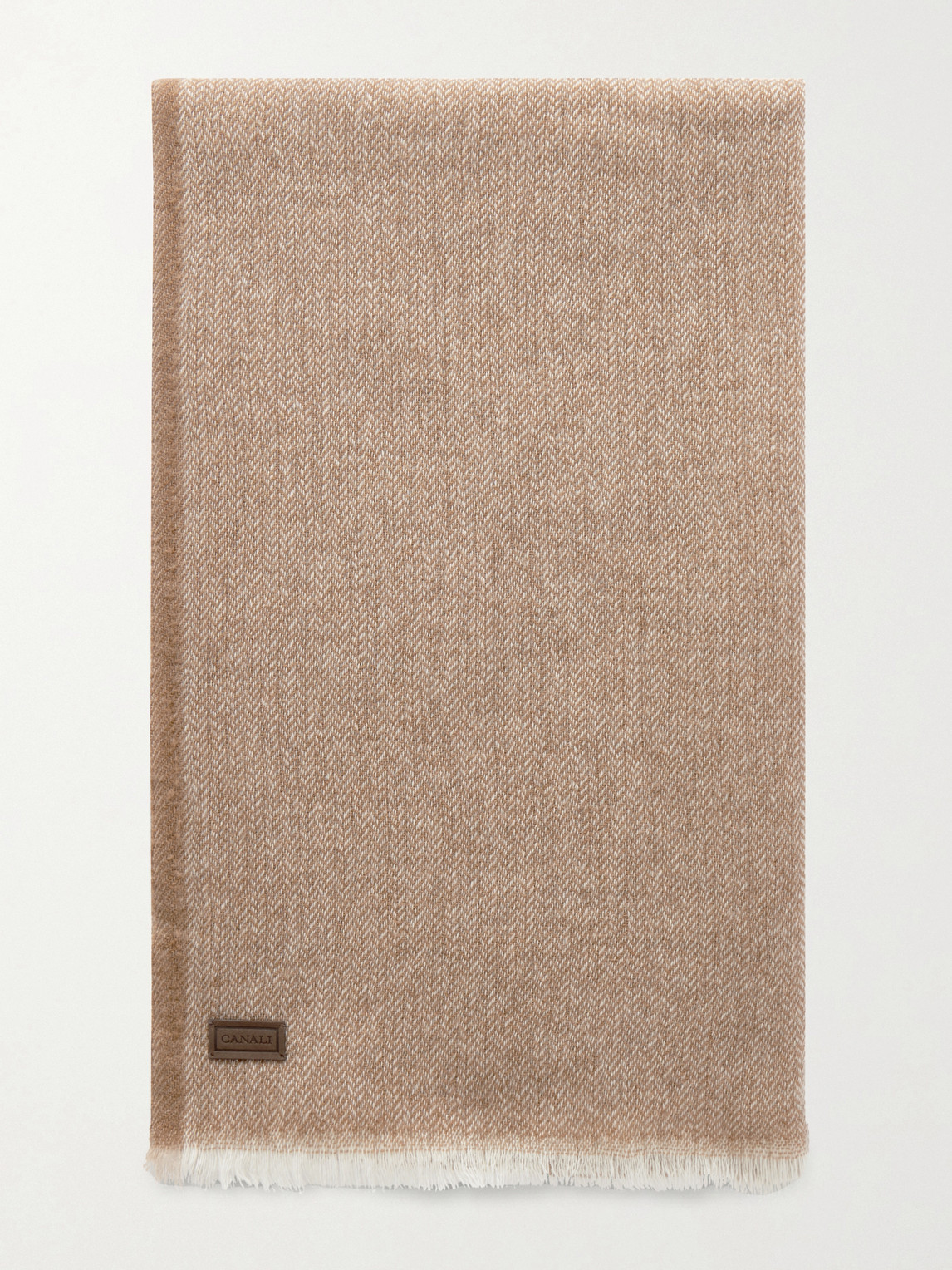 Canali Herringbone Wool and Cashmere-Blend Scarf - Men