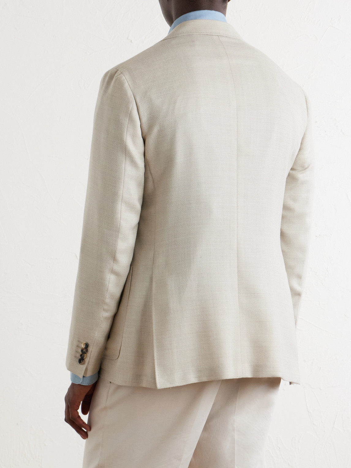 Kai Herringbone Wool, Linen And Silk-Blend Blazer