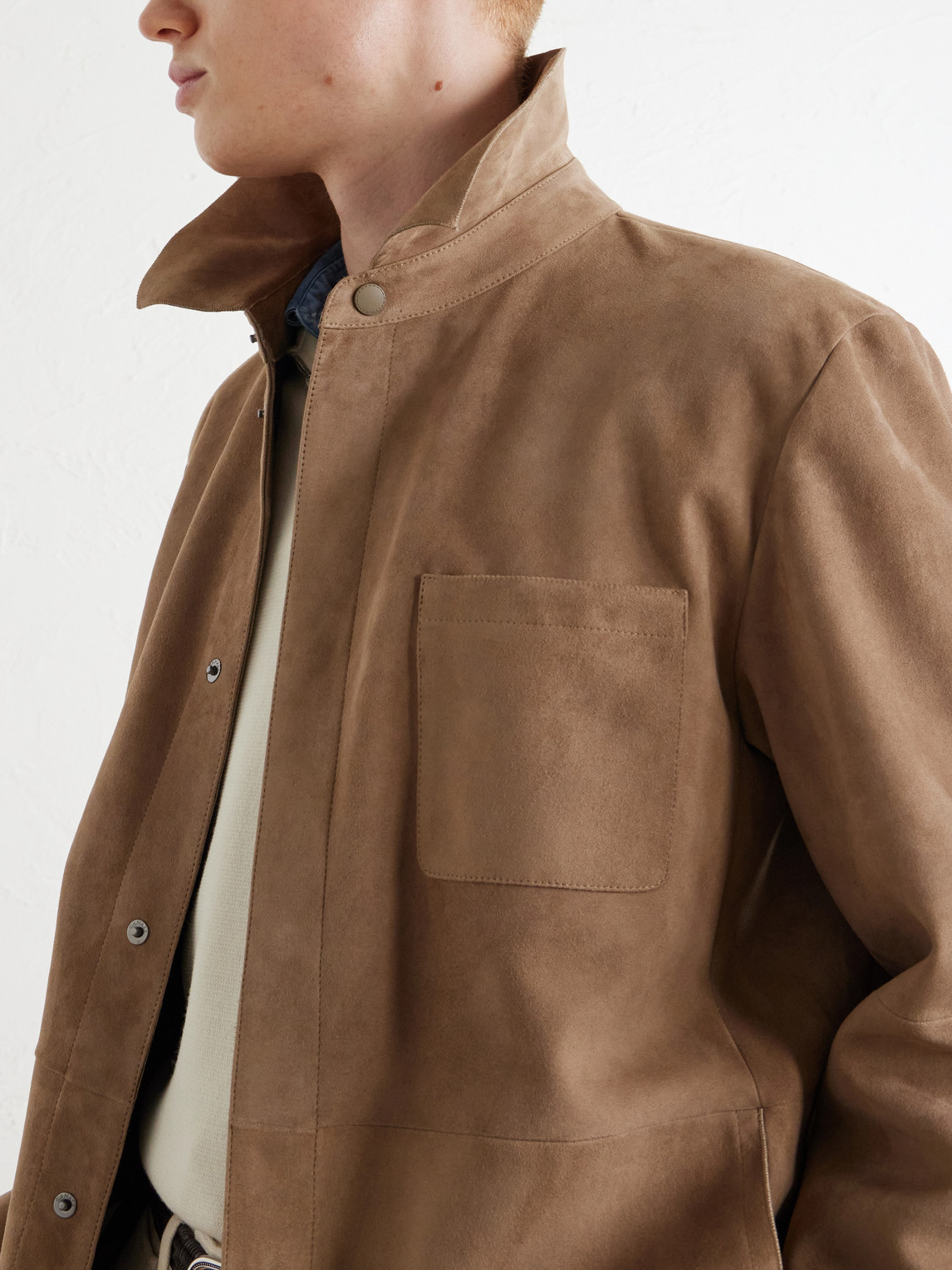 Panelled Suede Overshirt