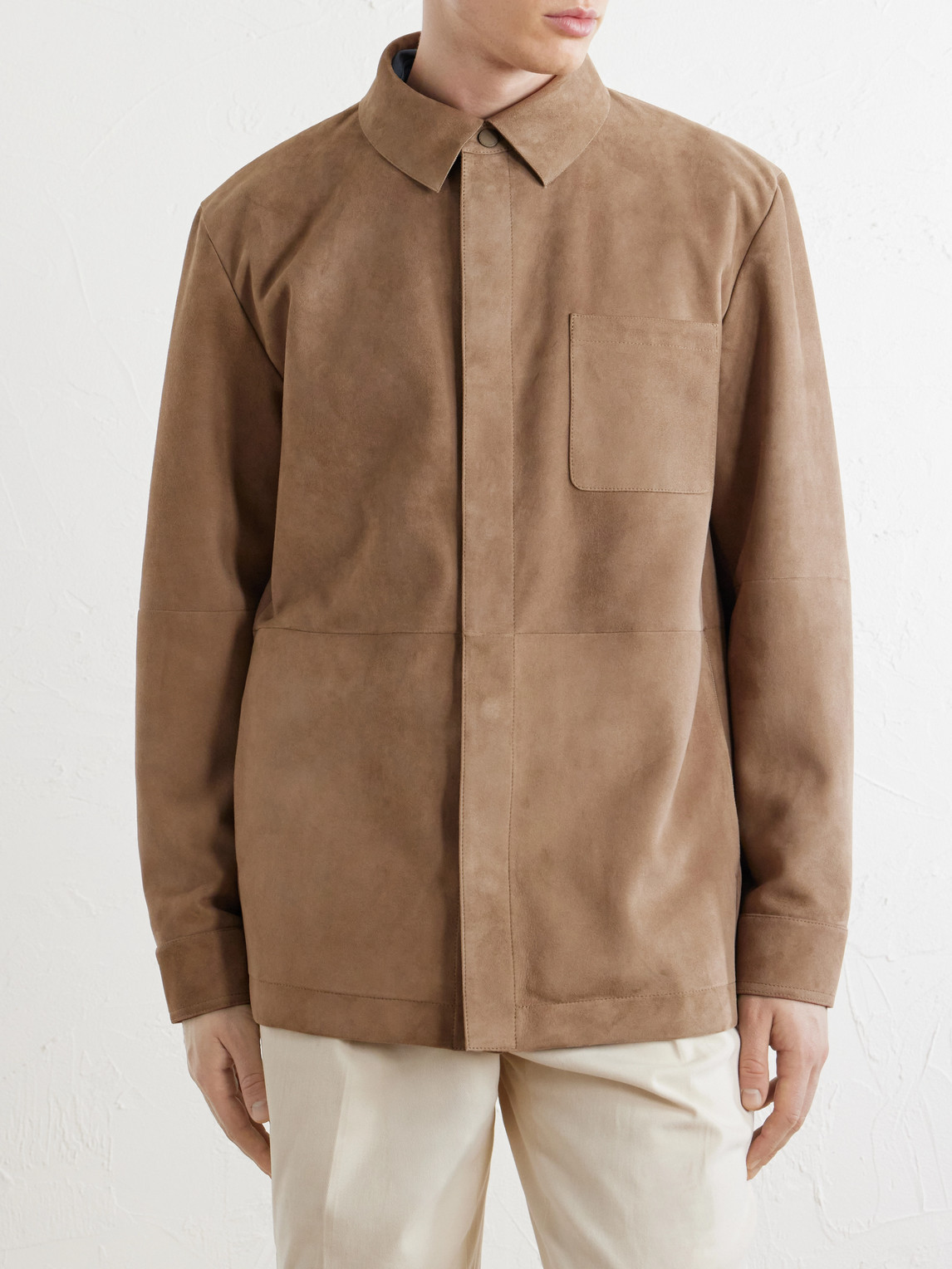 Panelled Suede Overshirt