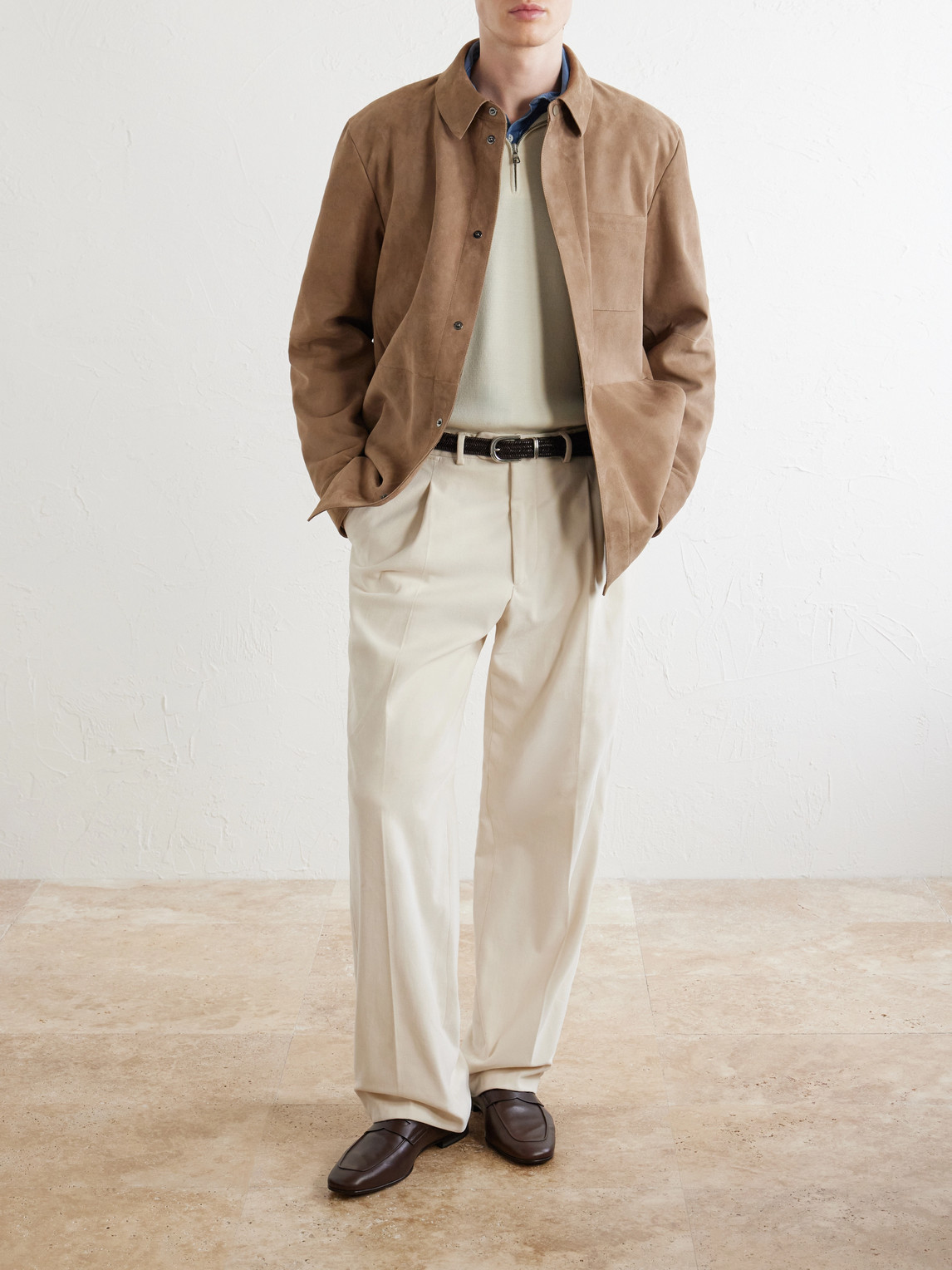 Panelled Suede Overshirt