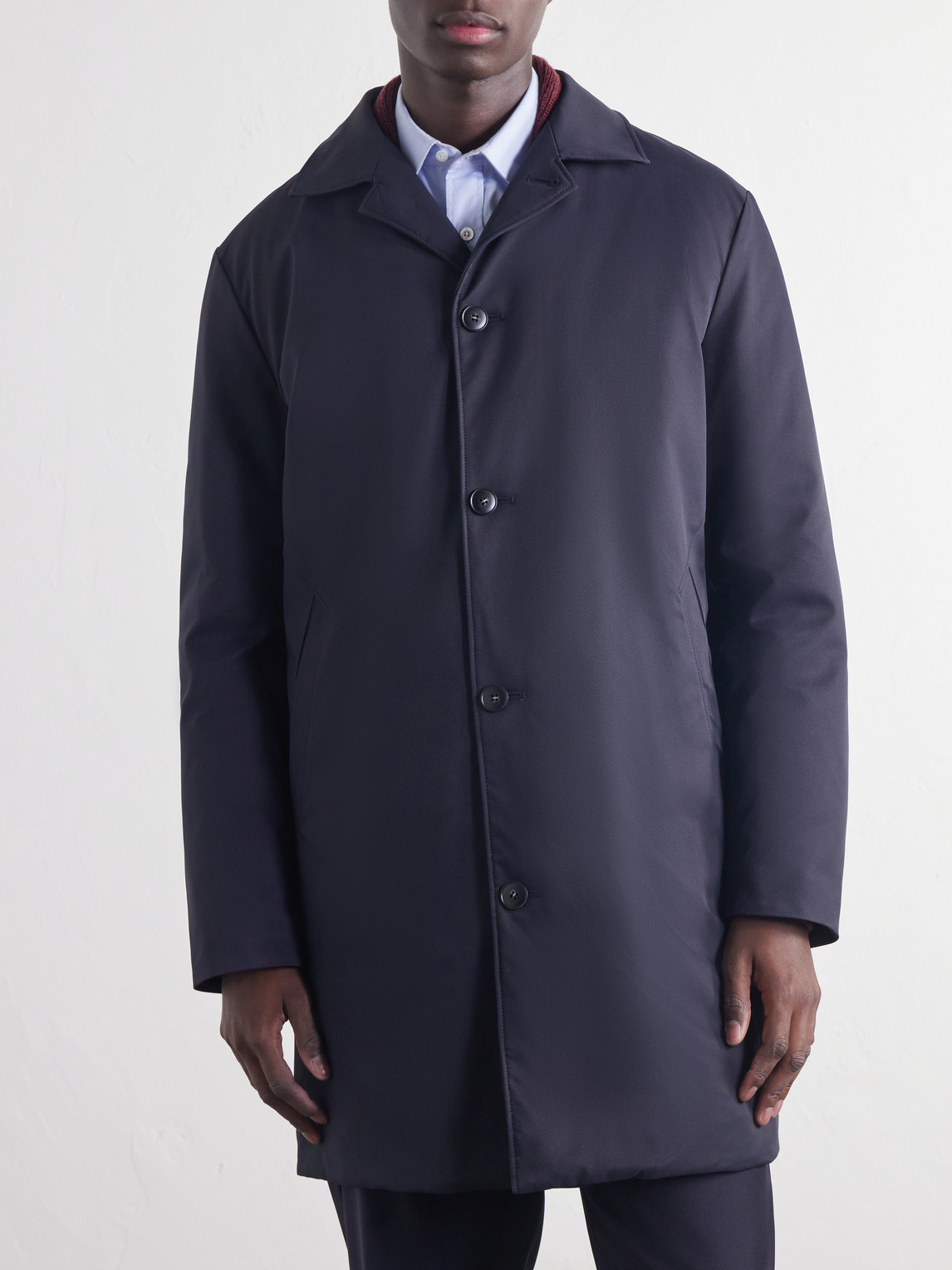 Wool-Trimmed Gabardine Hybrid Down Coat