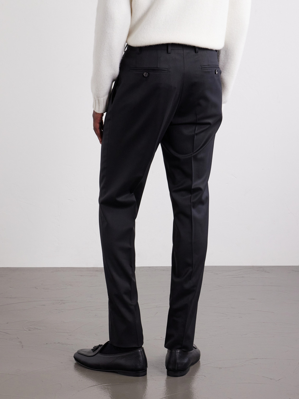 Tapered Wool-Blend Twill Suit Trousers Slim-Fit