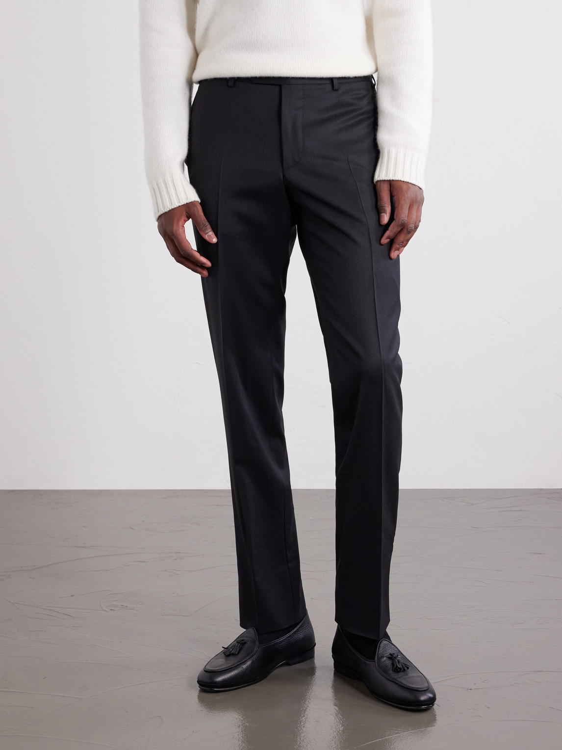 Tapered Wool-Blend Twill Suit Trousers Slim-Fit