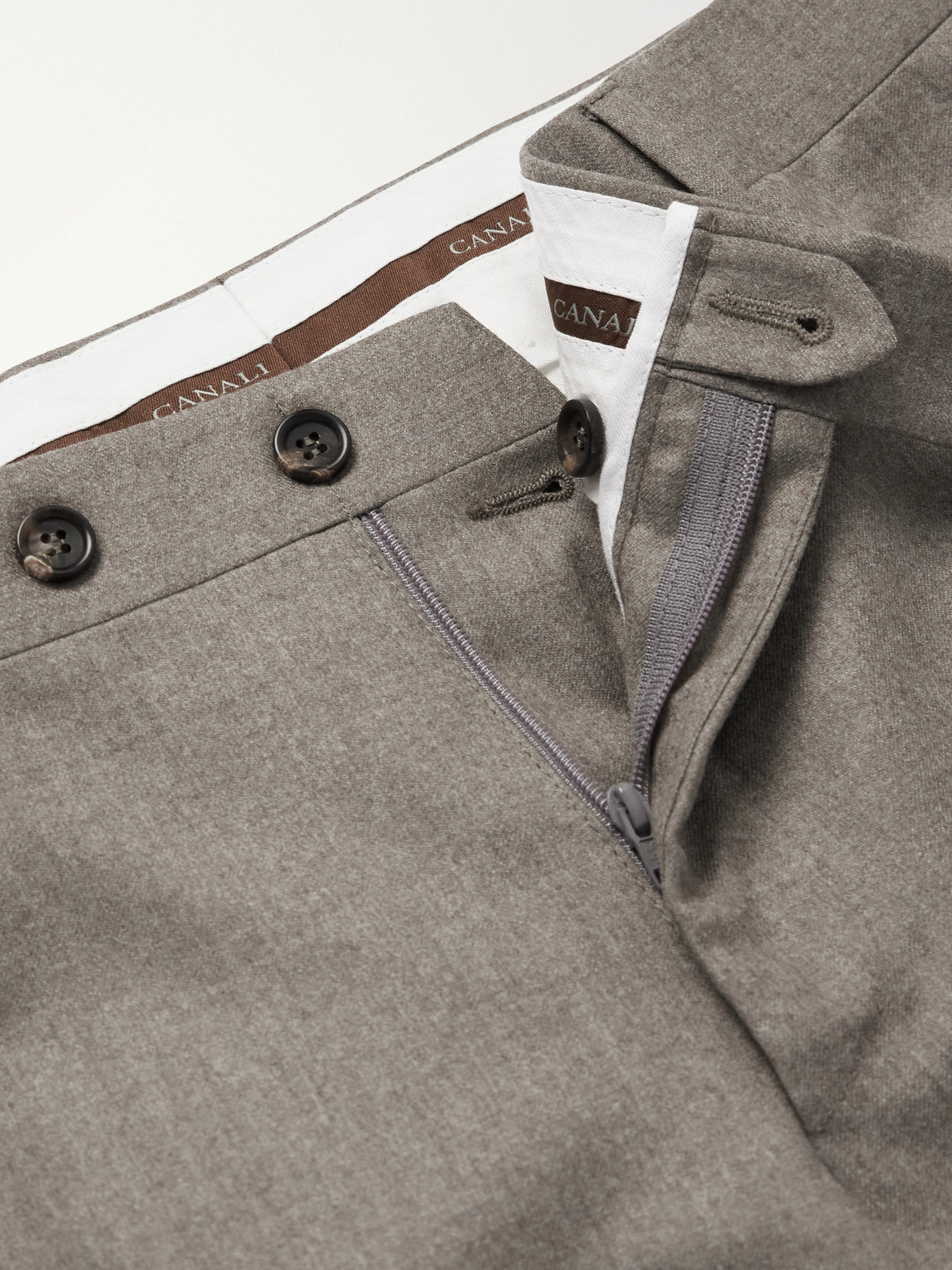 Wool-Flannel Suit Trousers Slim-Fit