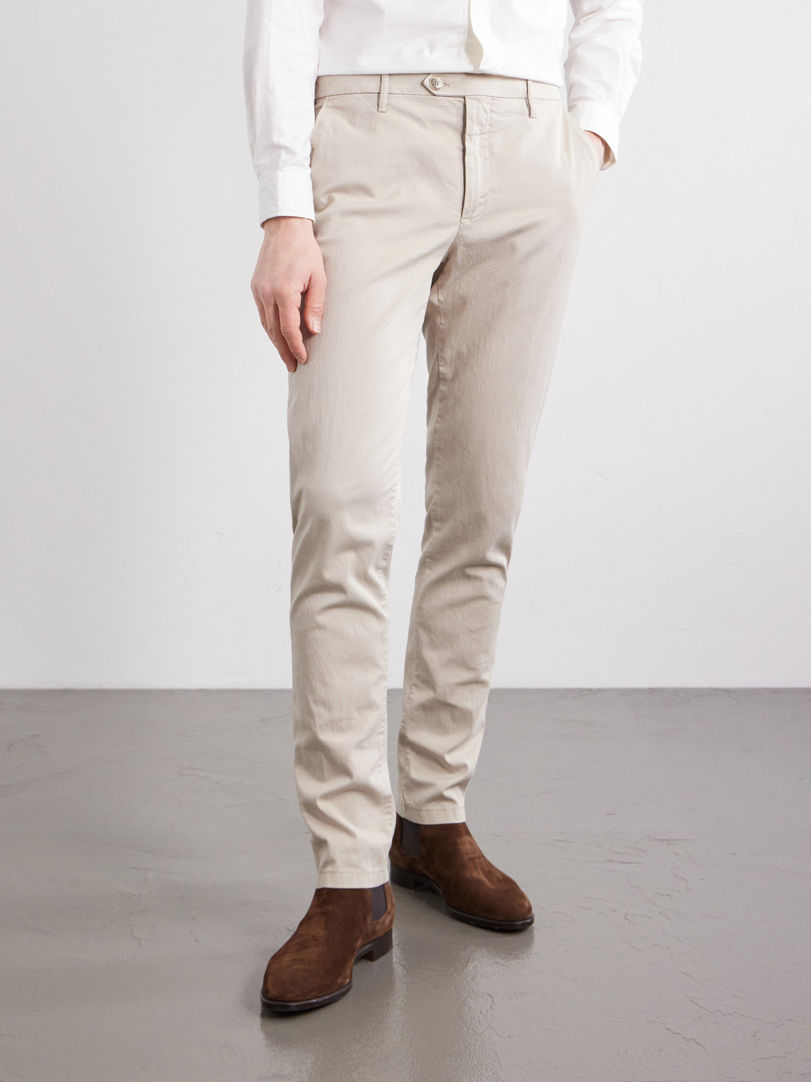Stretch Cotton-Blend Gabardine Trousers Slim-Fit