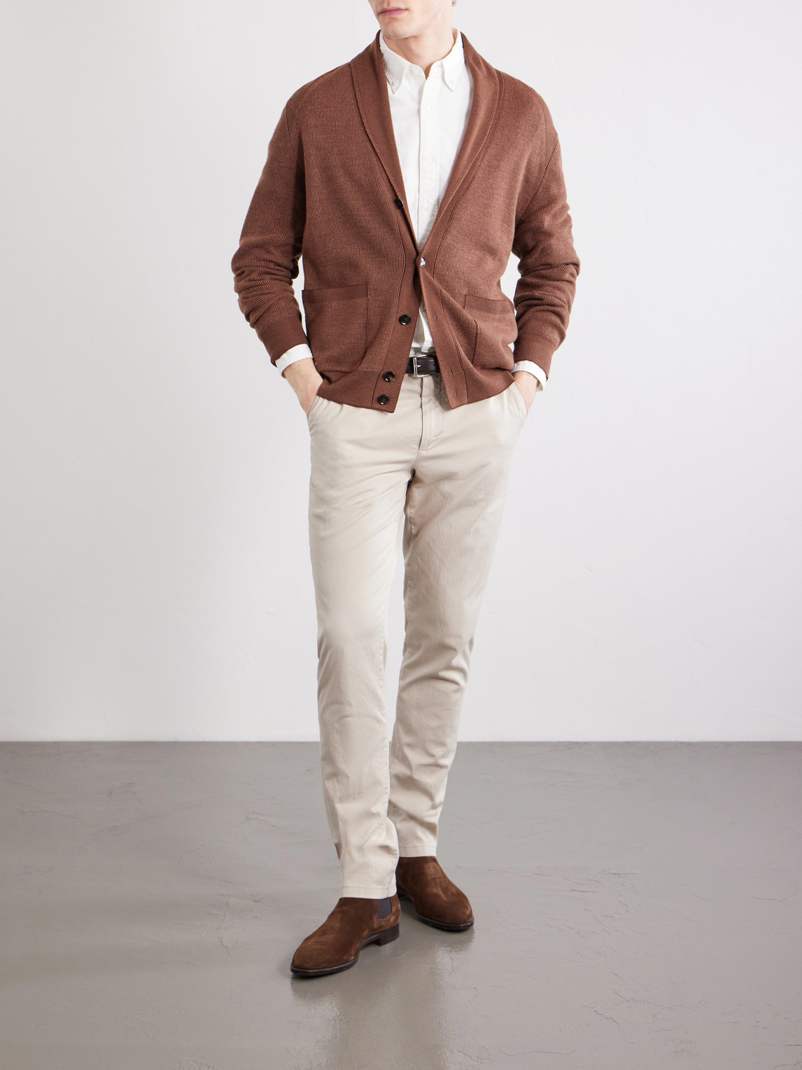 Stretch Cotton-Blend Gabardine Trousers Slim-Fit
