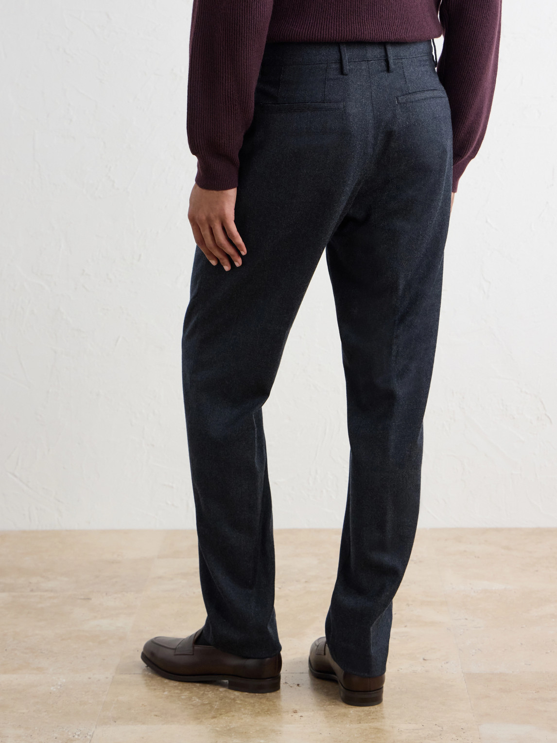 Straight-Leg Wool-Flannel Trousers