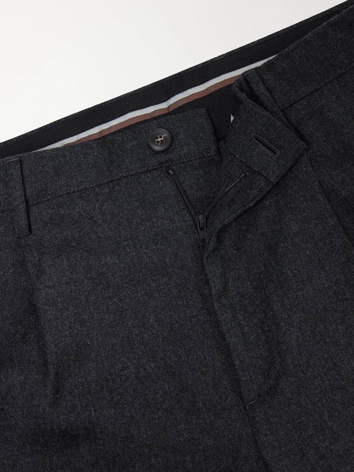 Straight-Leg Wool-Flannel Trousers