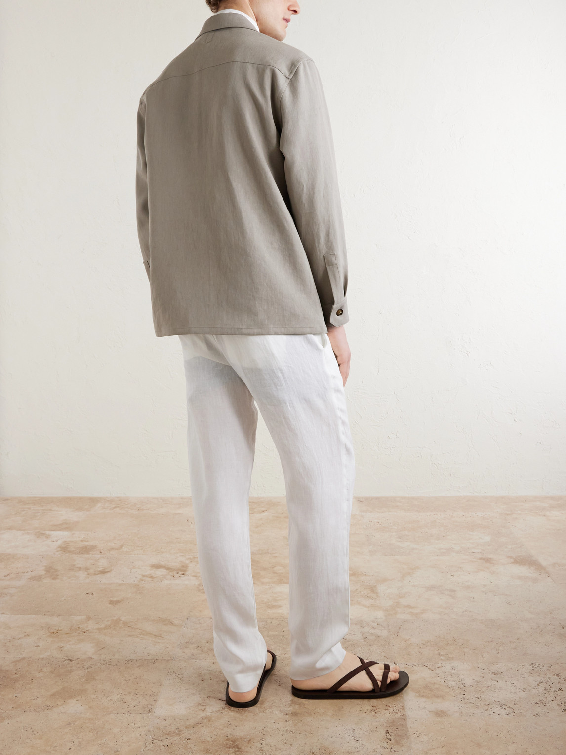  Canali - Linen Overshirt - Men - Neutrals - It 46 